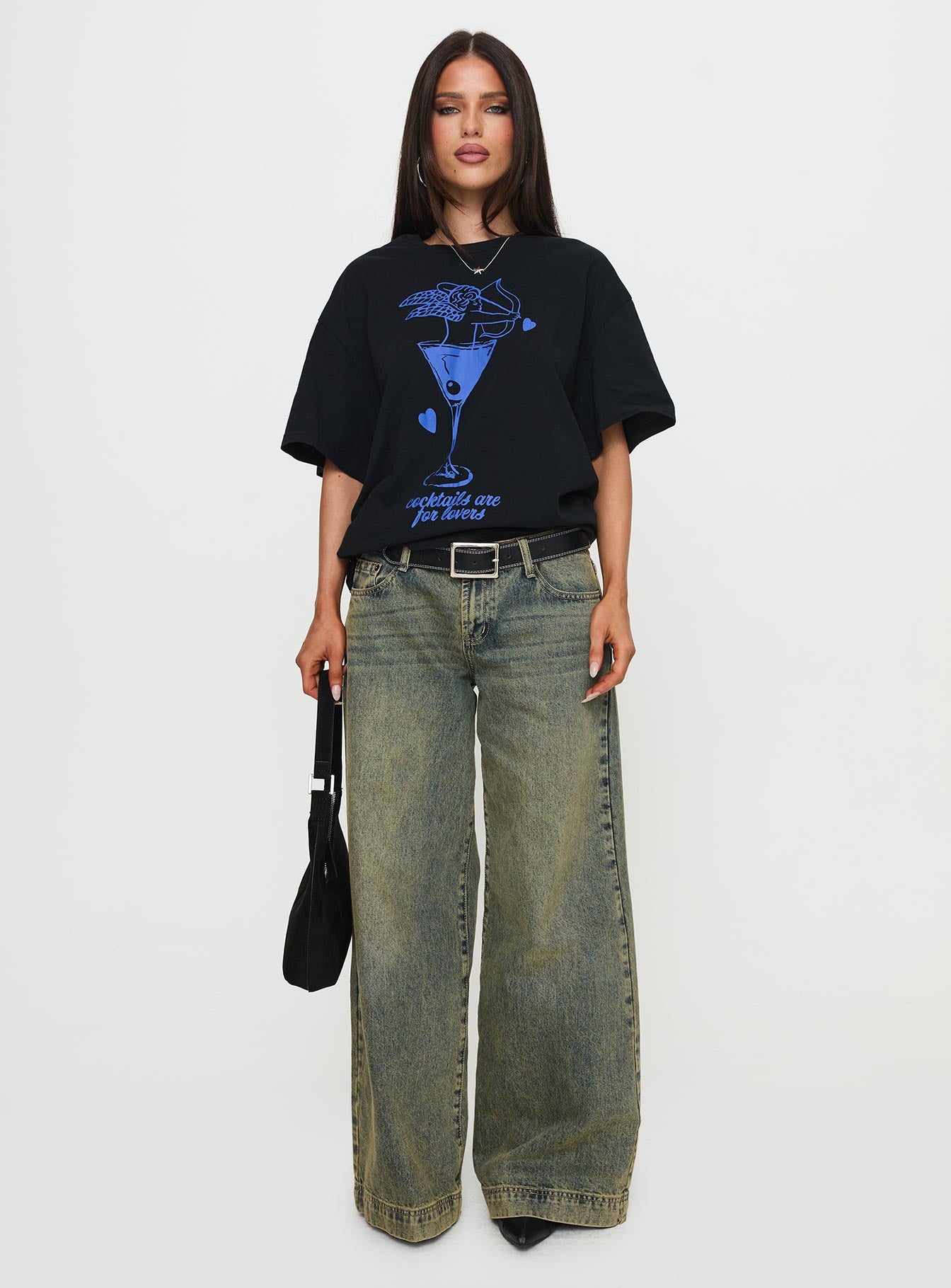 Cocktail Hour Oversized Tee Black Newest Cheap Online