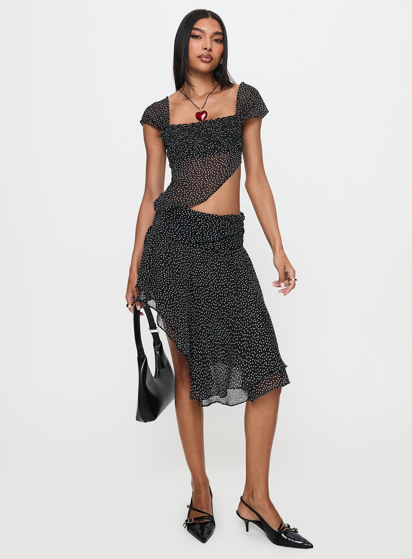 Legacy Midi Skirt Onyx Polka Largest Supplier For Sale