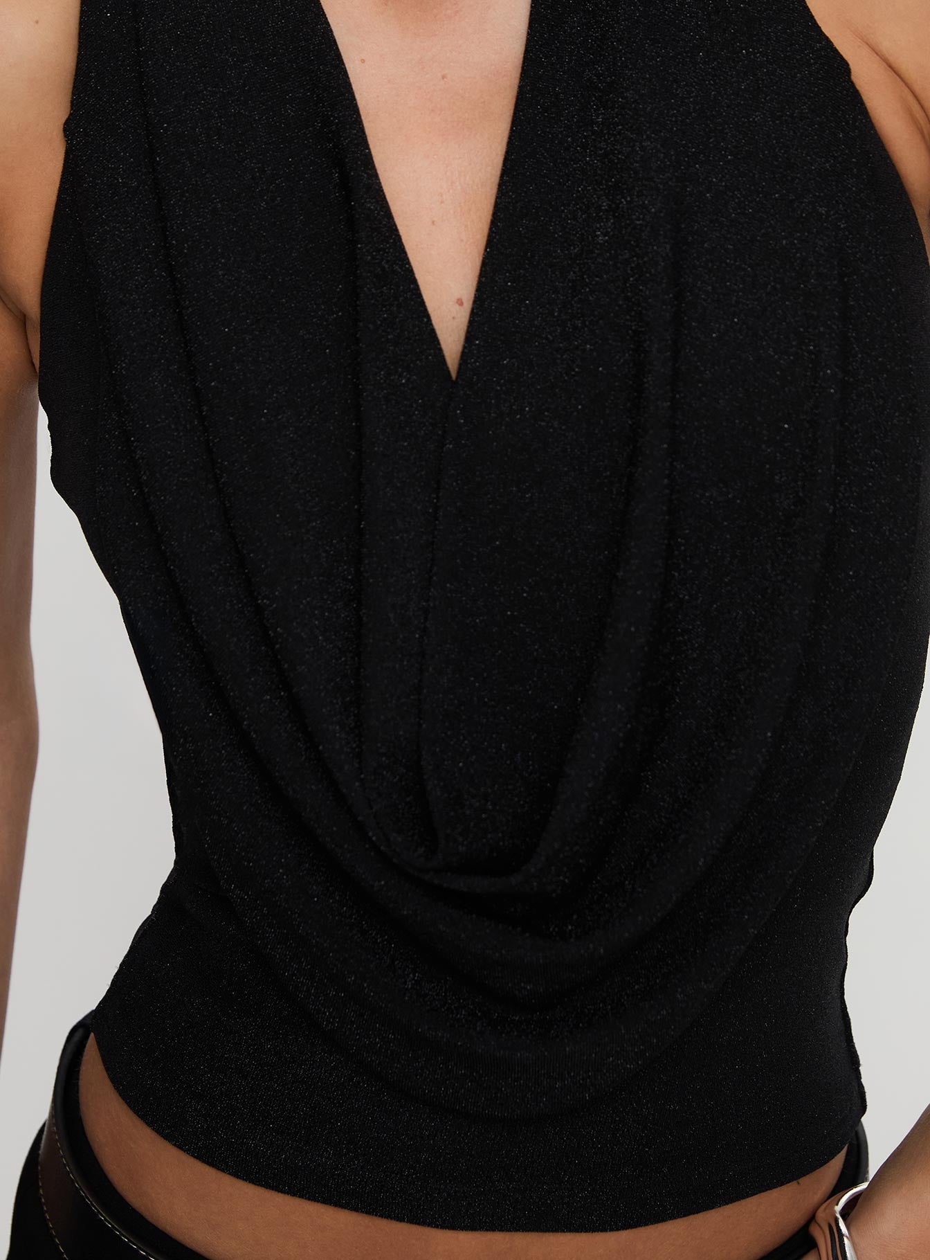 Camera Flash Halter Top Black Glitter Outlet Locations Sale Online