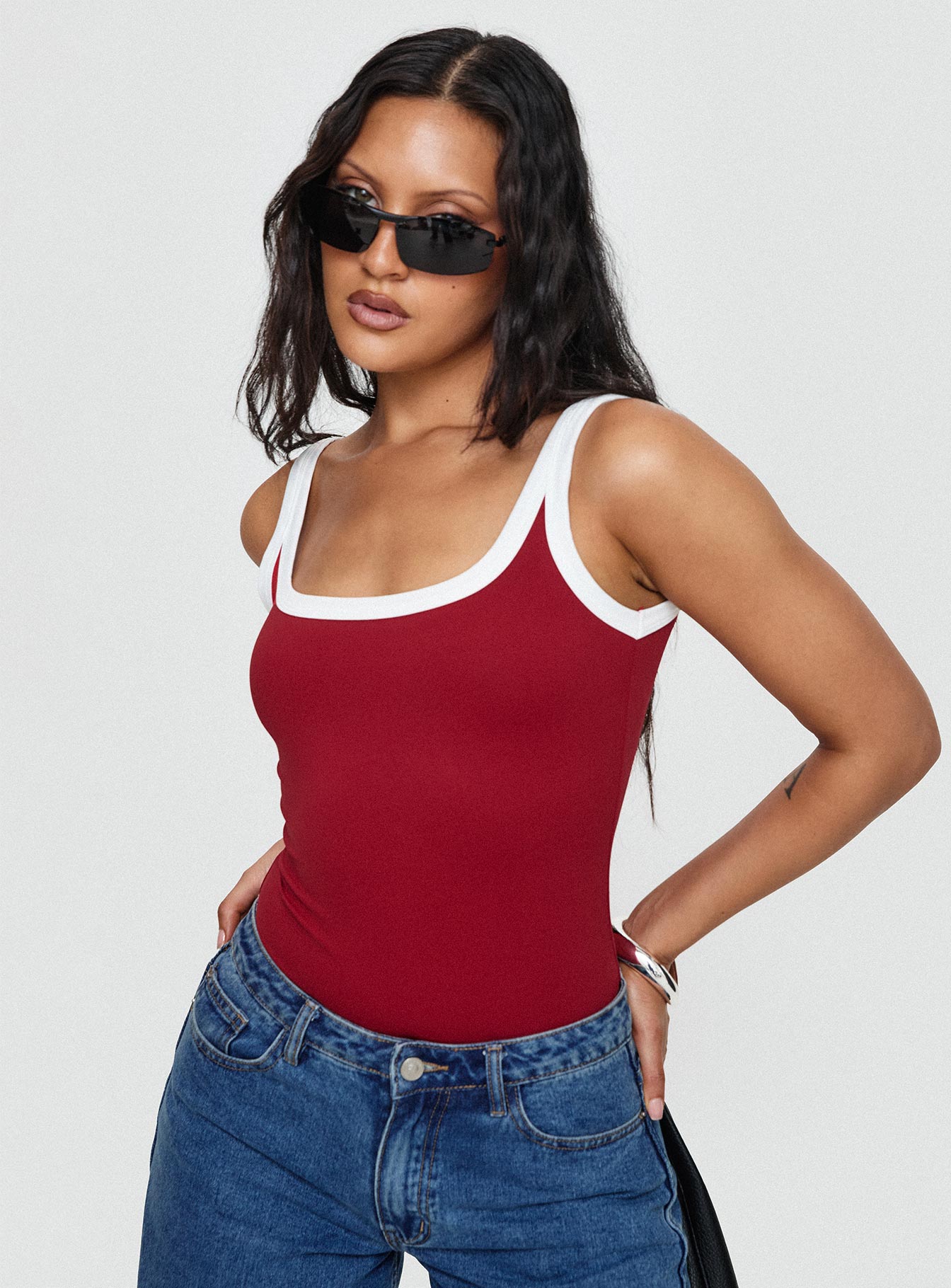 Astrea Bodysuit Red / White Clearance Very Cheap