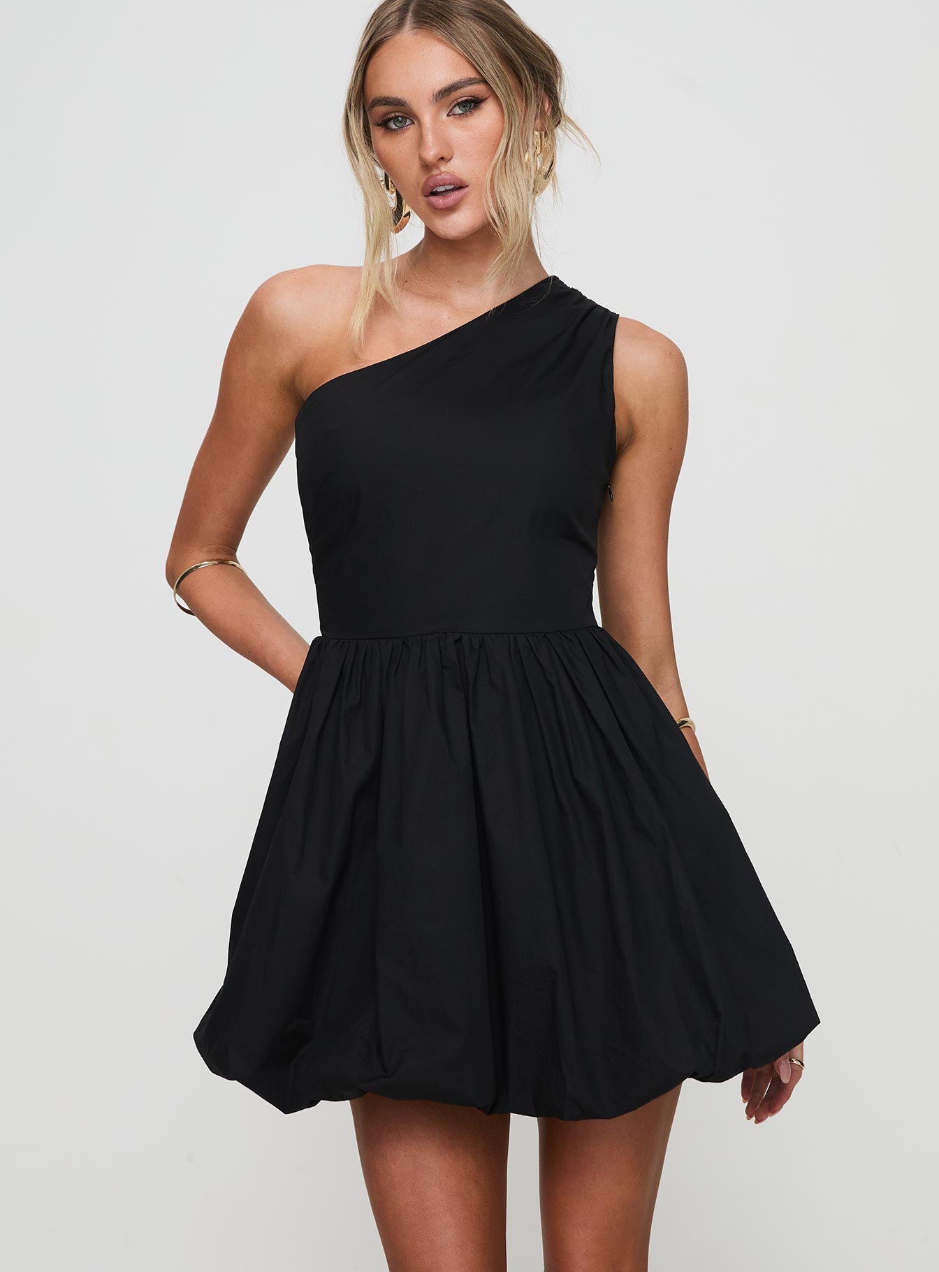 Debut Bubble Hem Mini Dress Black Online Sale