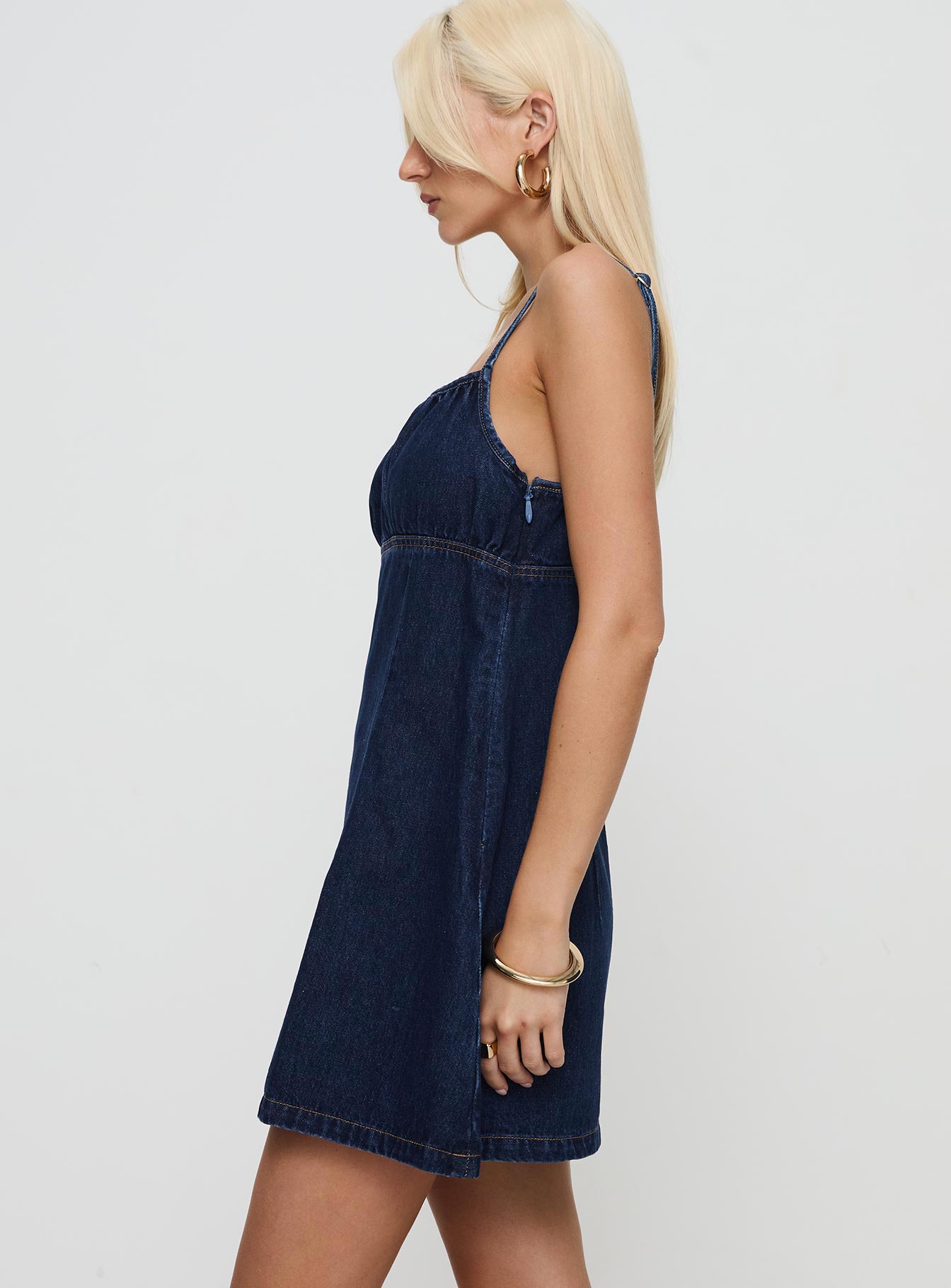 Adria Denim Mini Dress Indigo Official Site