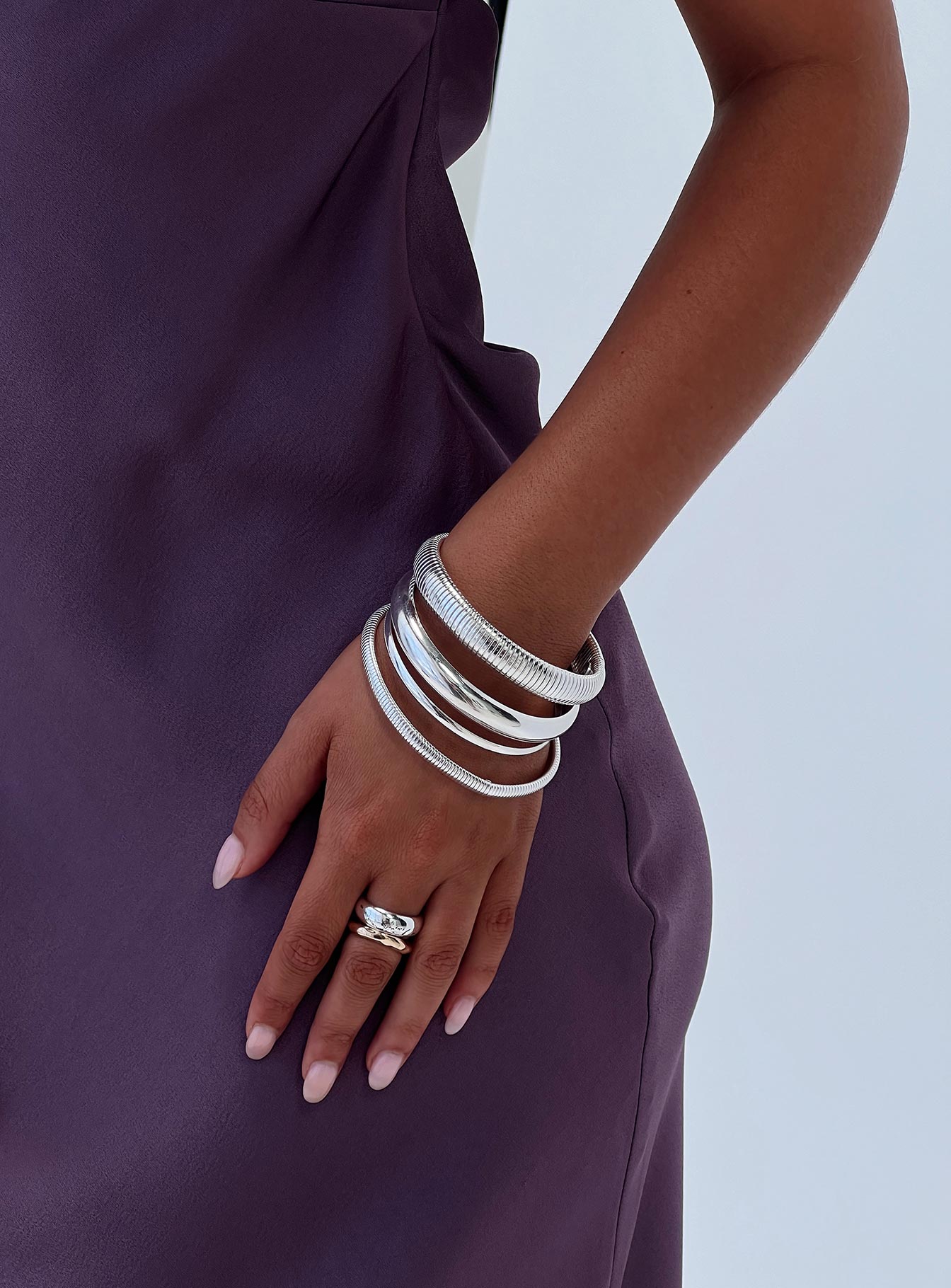 Dapperton Bangle Set Silver Sale Comfortable