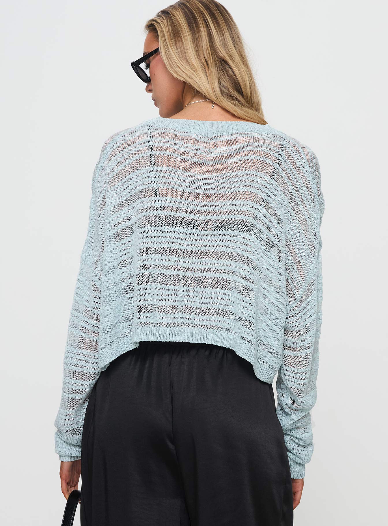 Obarik Cropped Sweater Blue Shop Offer