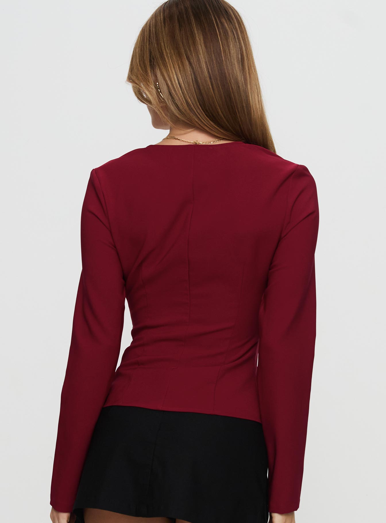 Gaskin Long Sleeve Top Burgundy Sale Best