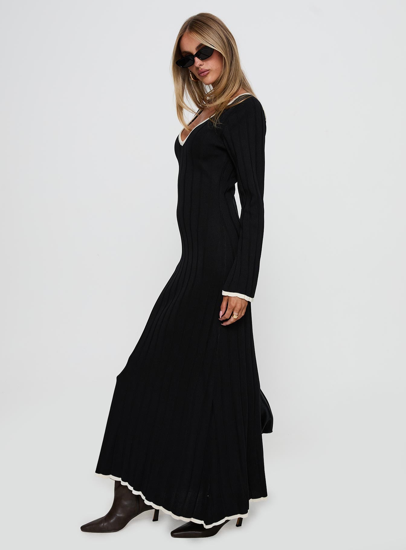 Claira Long Sleeve Maxi Dress Black Cheap Sale Genuine