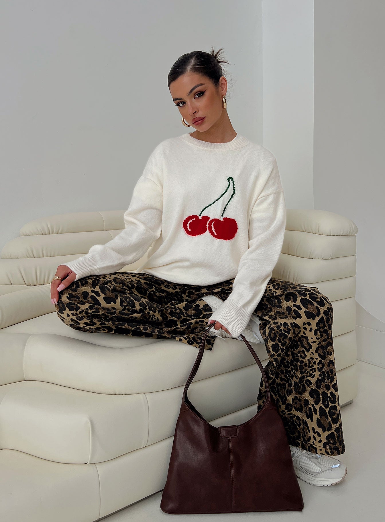 Cherry Dreams Knit Jumper Cream Choice Cheap Pice