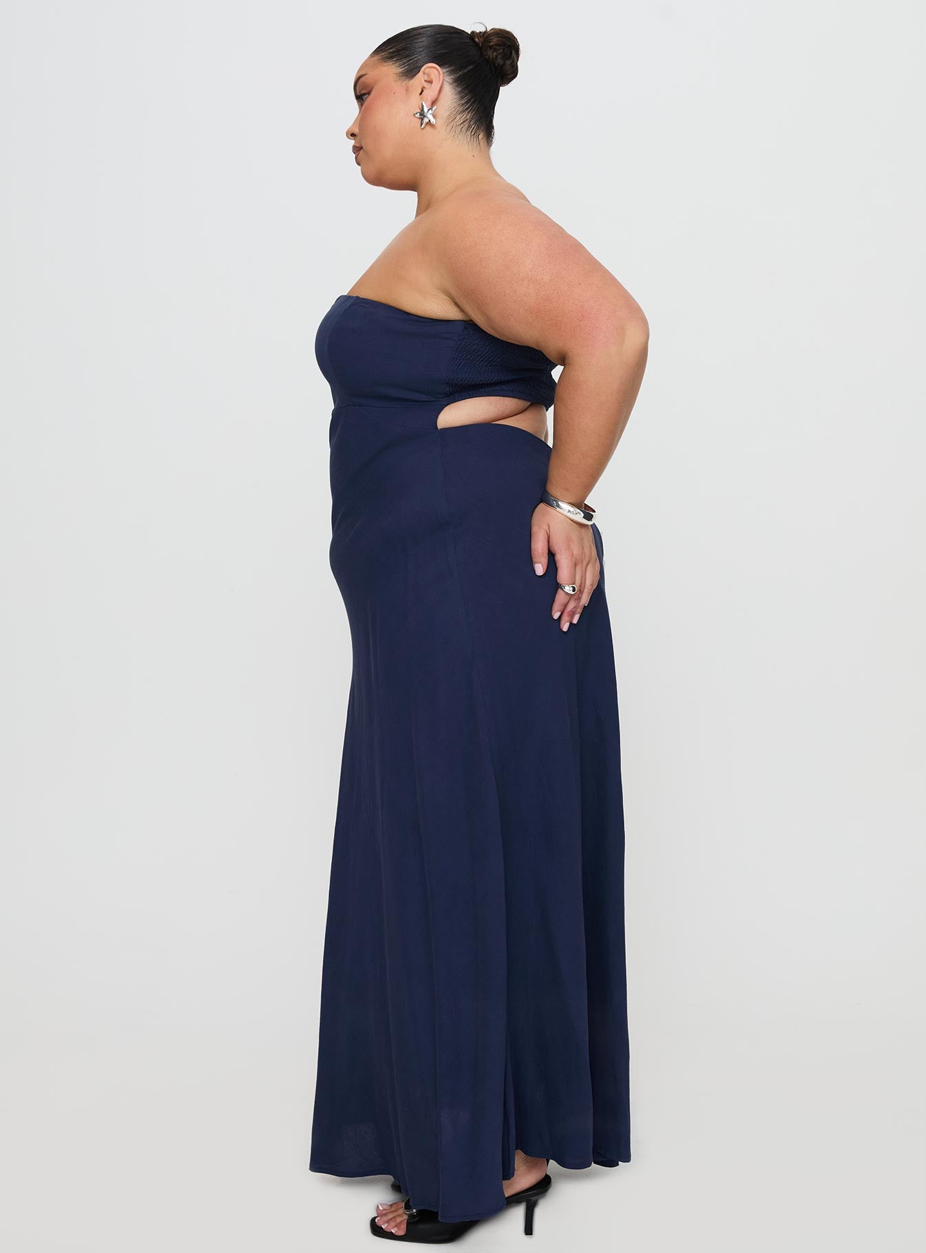 Yahir Strapless Maxi Dress Navy Curve Browse