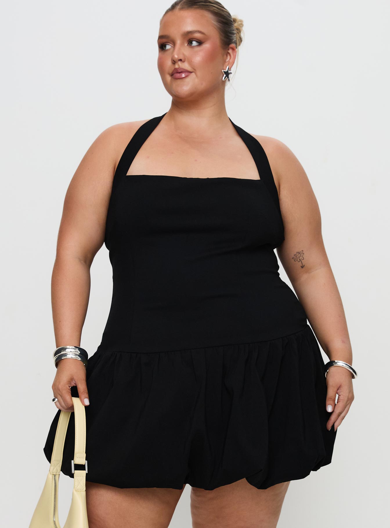 Gigli Bubble Hem Mini Dress Black Curve Footlocker Finishline Sale Online