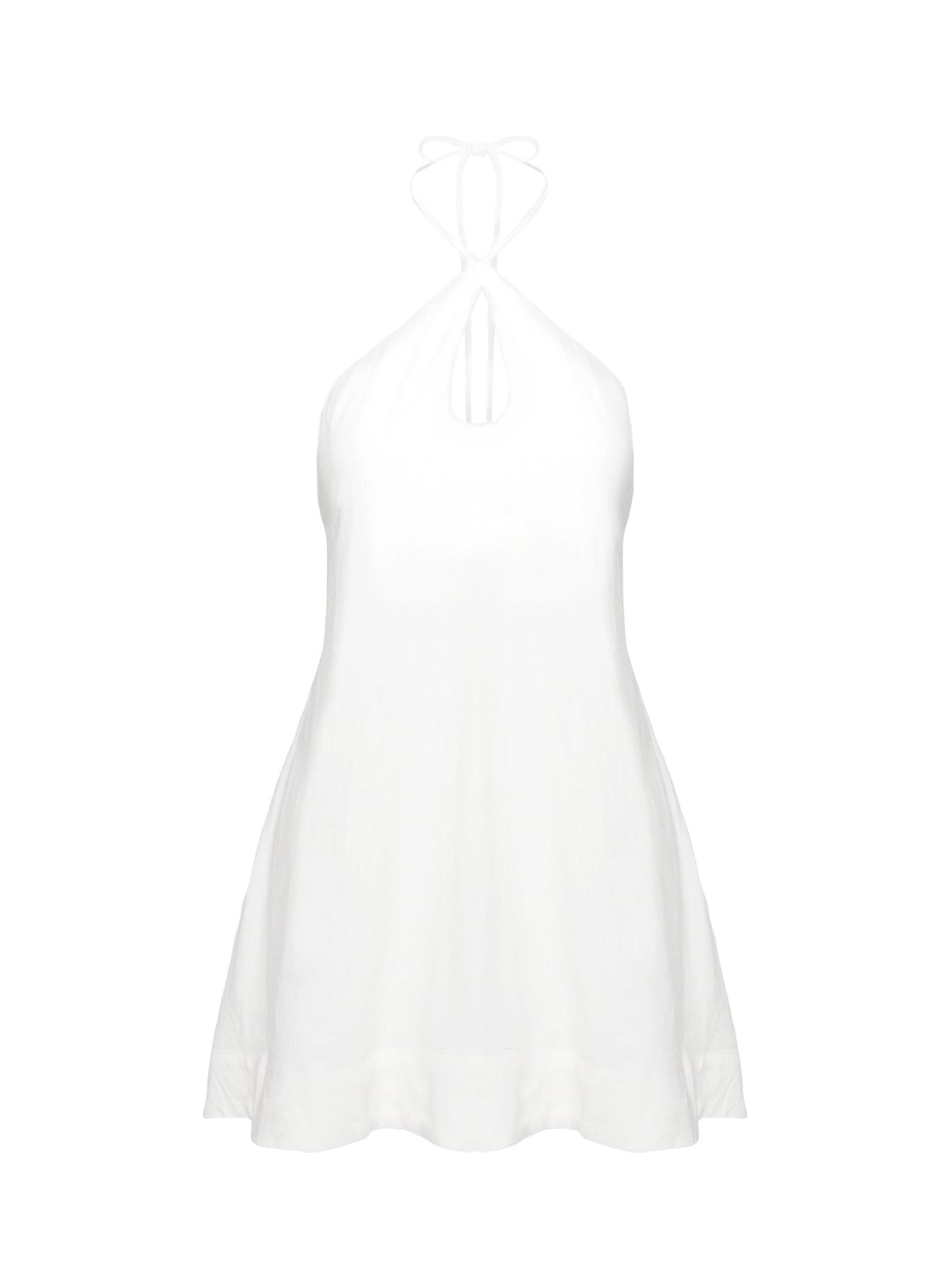 Thomasina Linen Halter Dress White Outlet Recommend