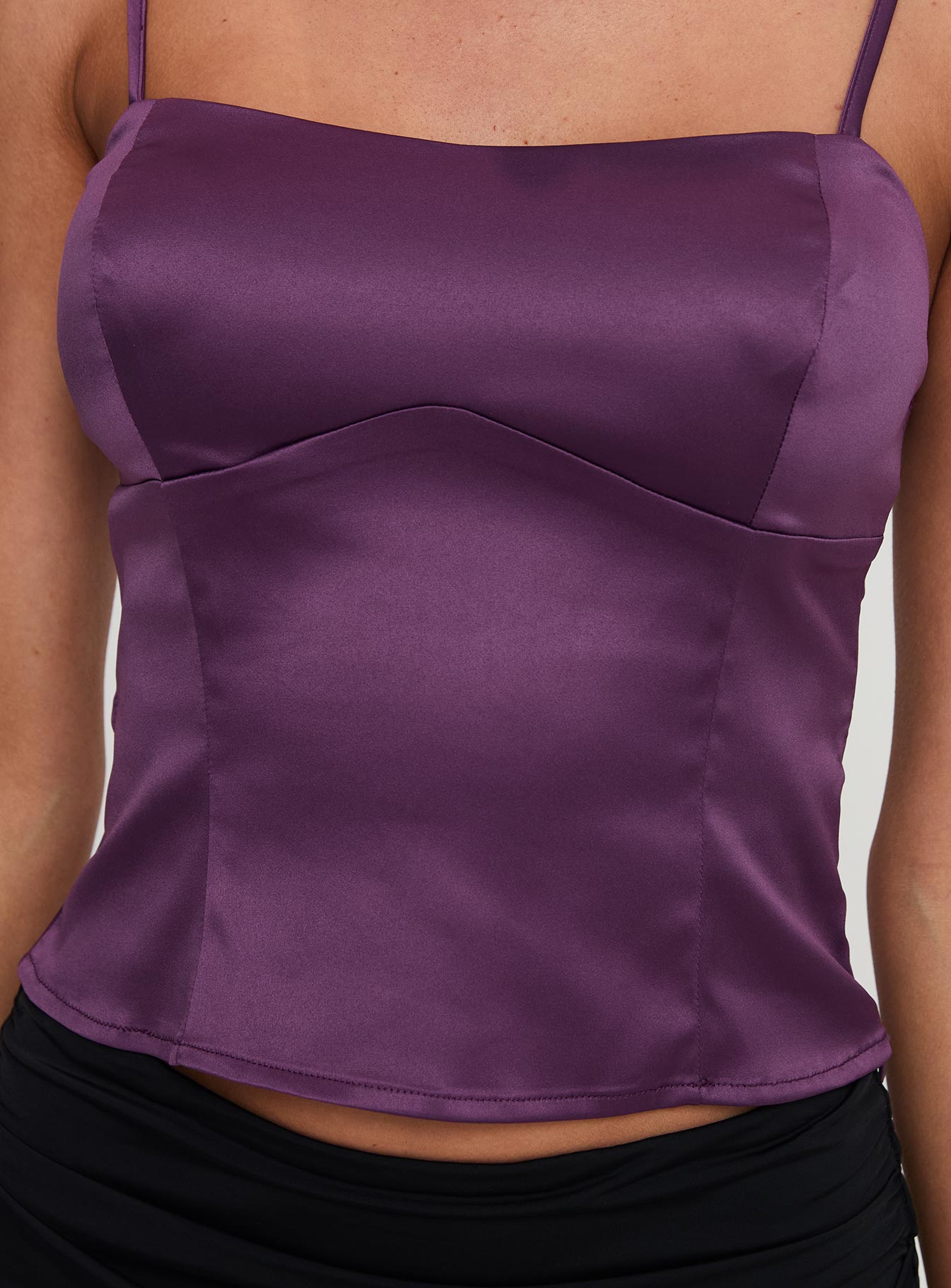 Marcelline Satin Top Plum Safe Shopping Cheap Online