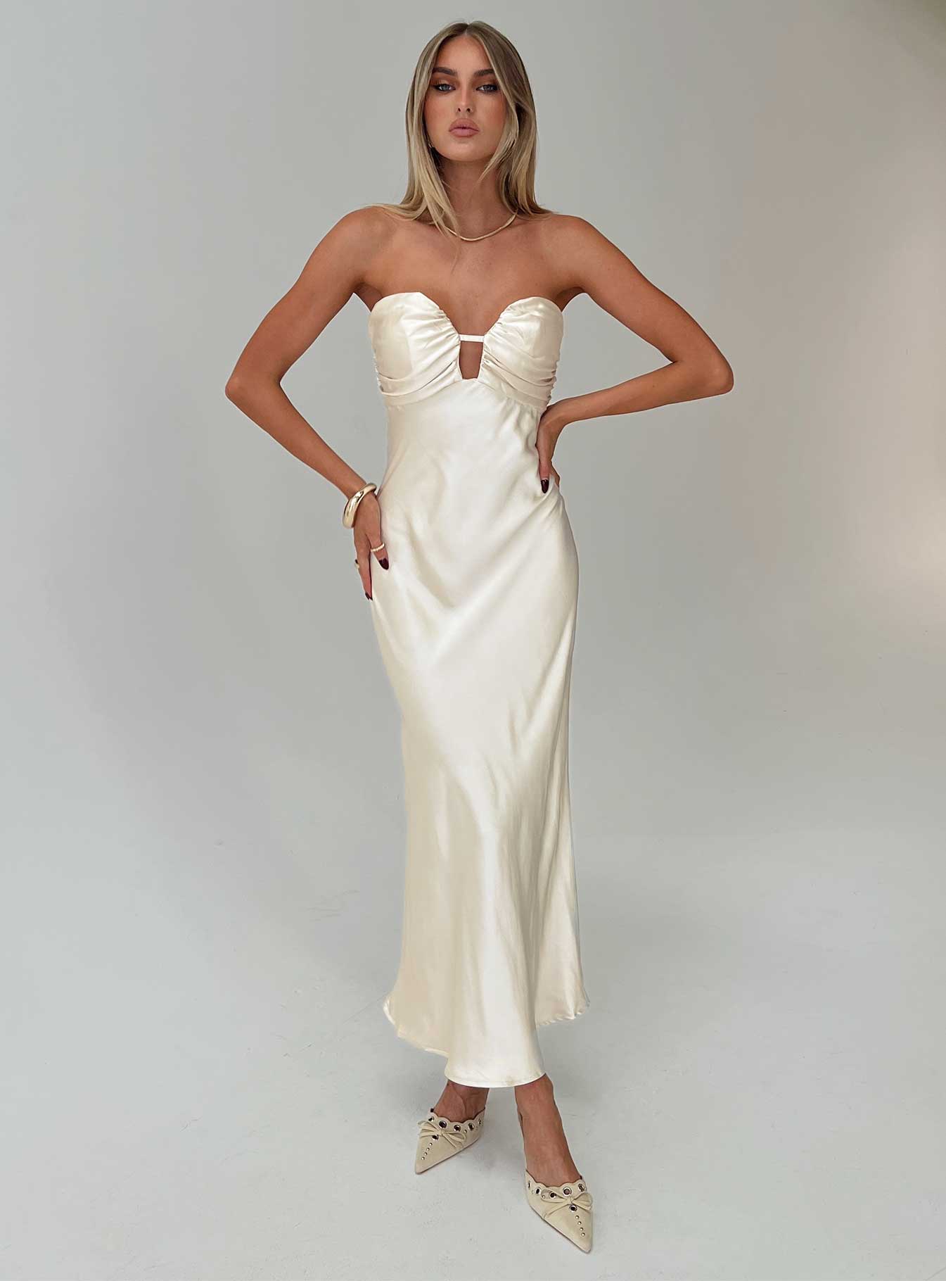 Cyprian Strapless Maxi Dress Champagne Latest Collections For Sale