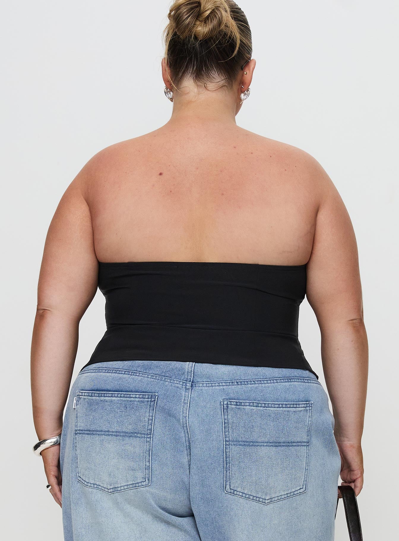 Flounce Strapless Top Black Curve Outlet Exclusive