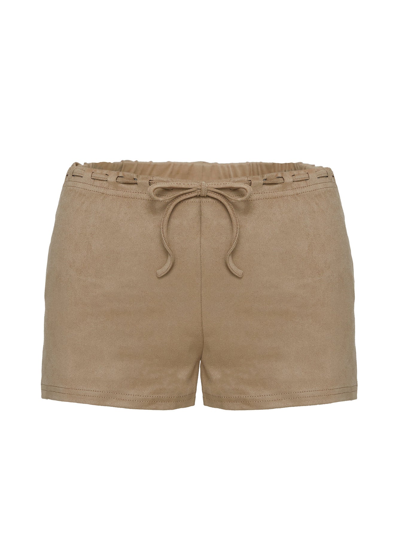 Eternal Youth Faux Suede Short Taupe Really For Sale