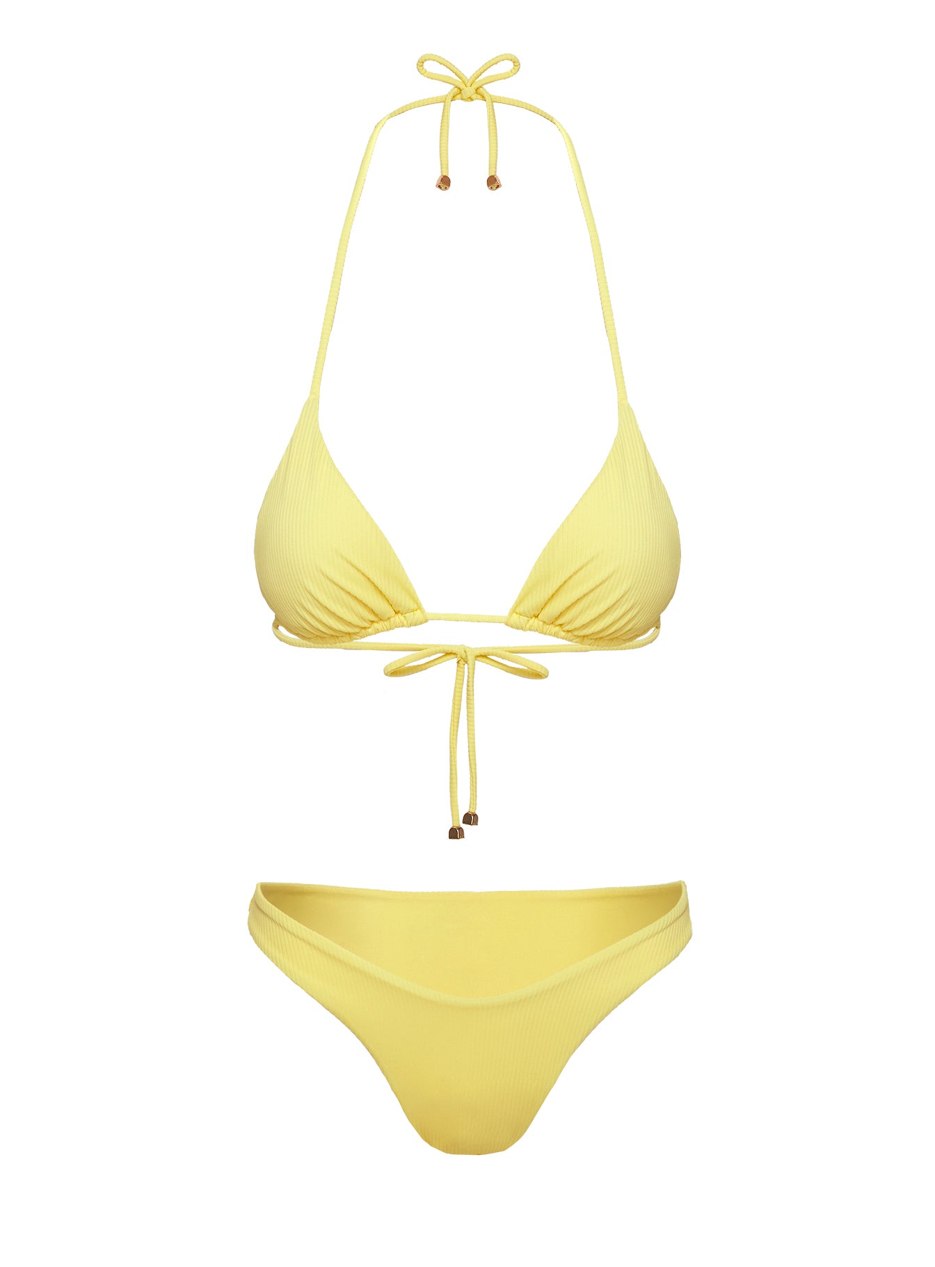 Sea Shore Triangle Bikini Top Yellow Cheap Sale Online