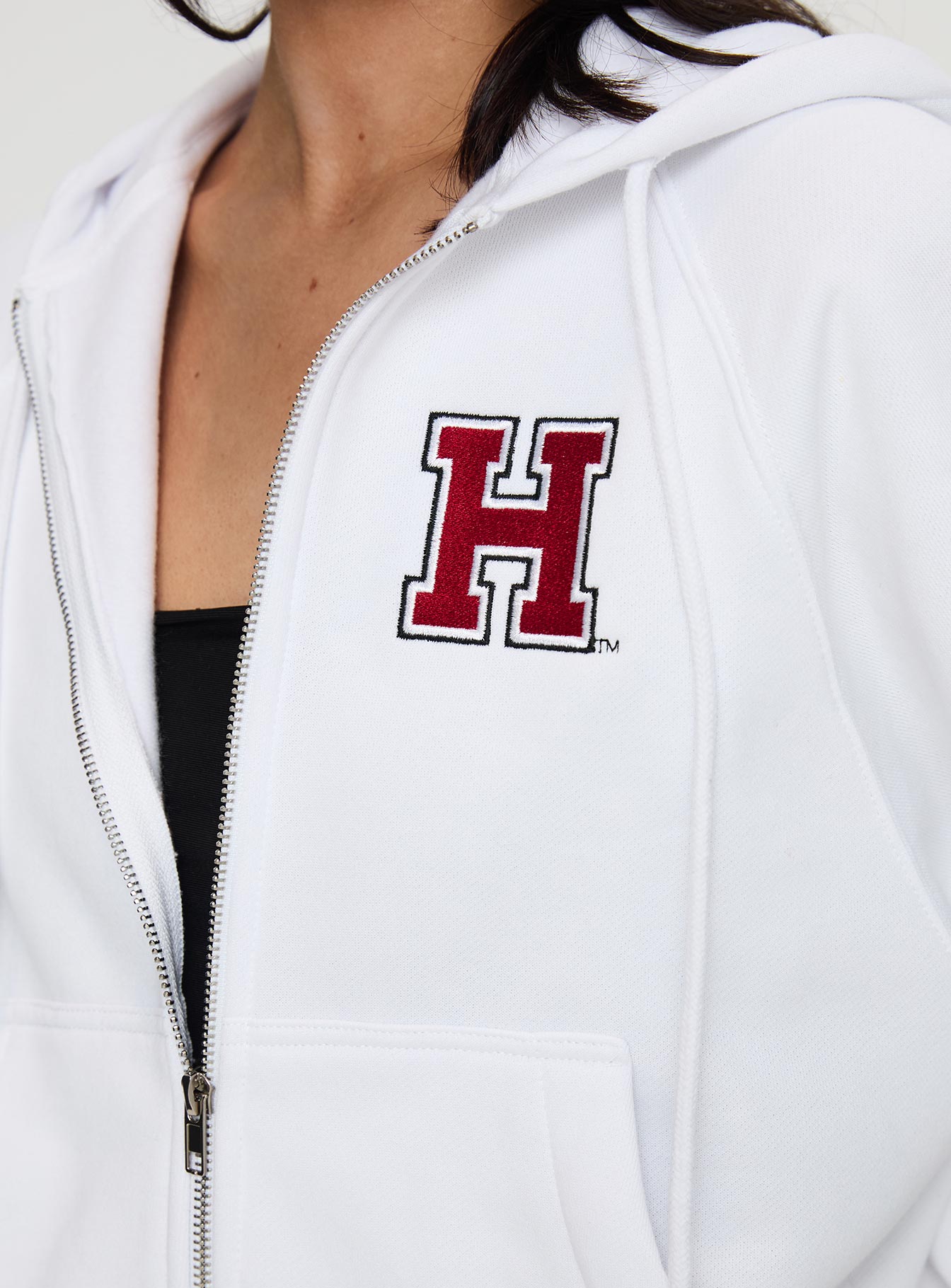 Harvard Raglan Zip Up White / Red Cheap Fashionable