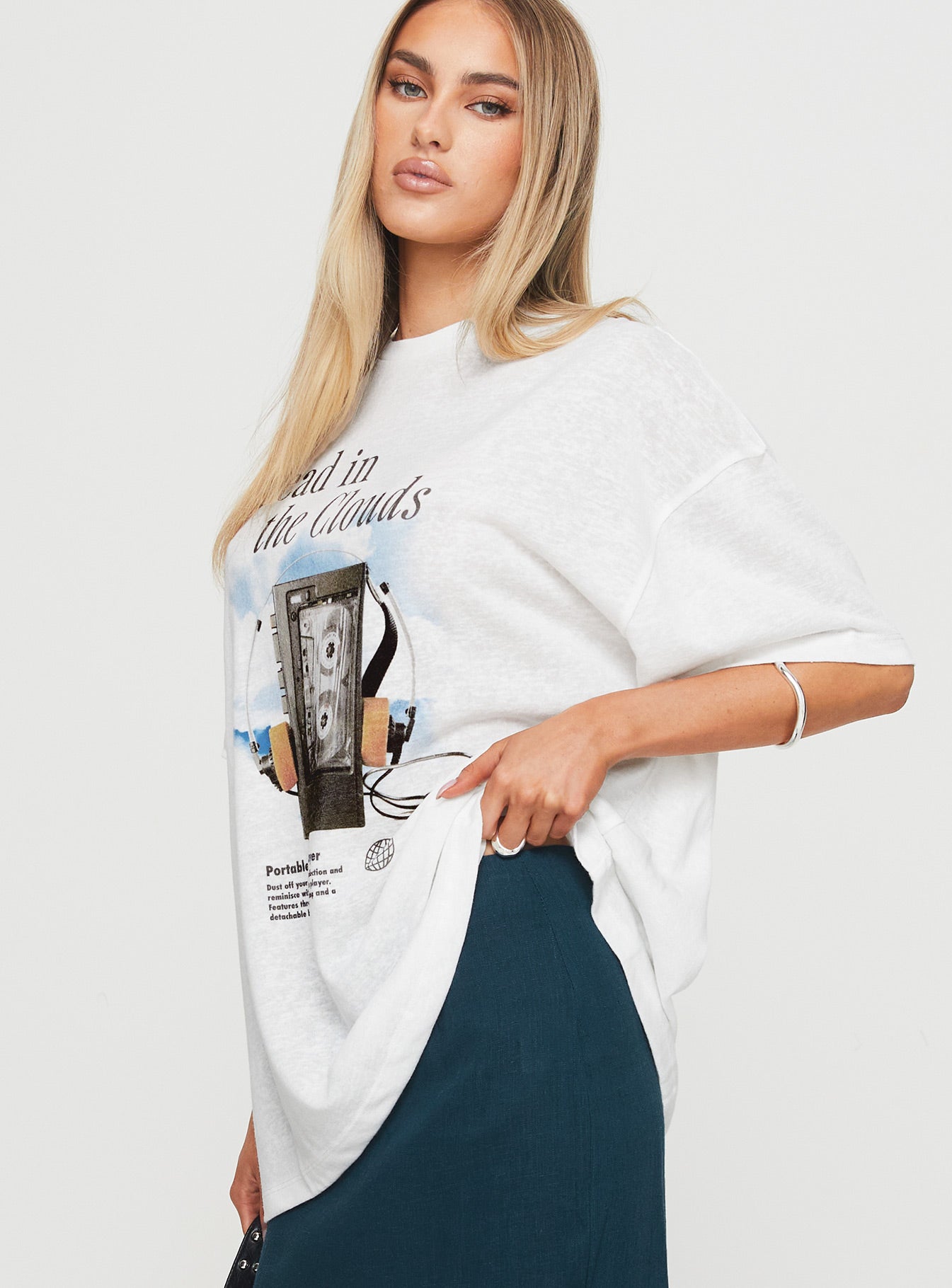 Cloud Cassette Oversized Tee White Best Wholesale Cheap Pice