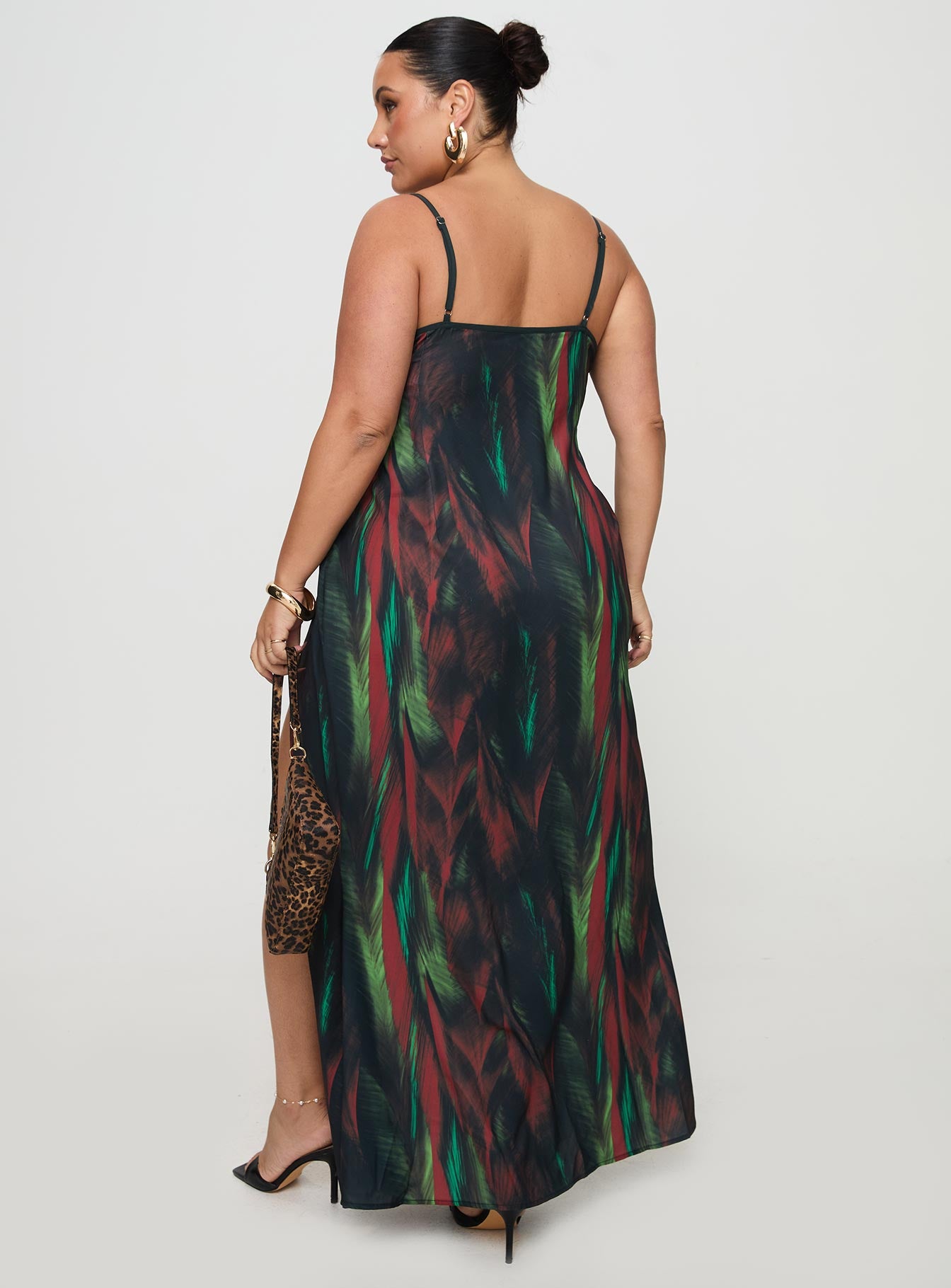 Feather Maxi Dress Multi Curve Free Shipping Reliable