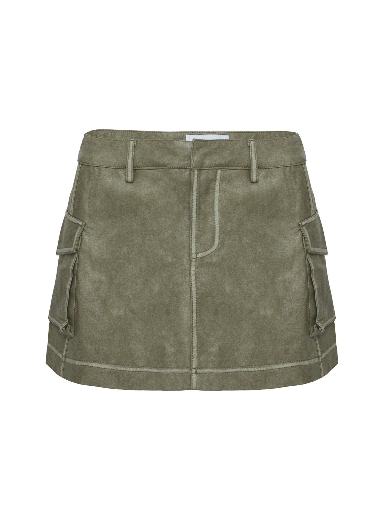 Tanza Faux Leather Mini Skirt Green Cheap Sale Comfortable