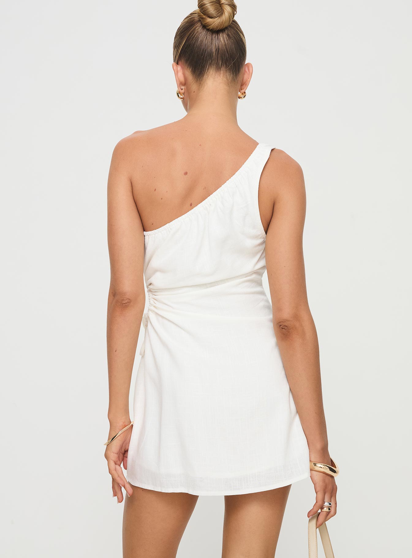 Mayzie One Shoulder Mini Dress White Sale Lowest Pice