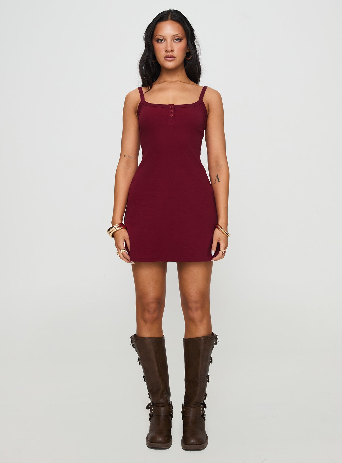 Baseline Rib Mini Dress Red Cheap Sale Discounts