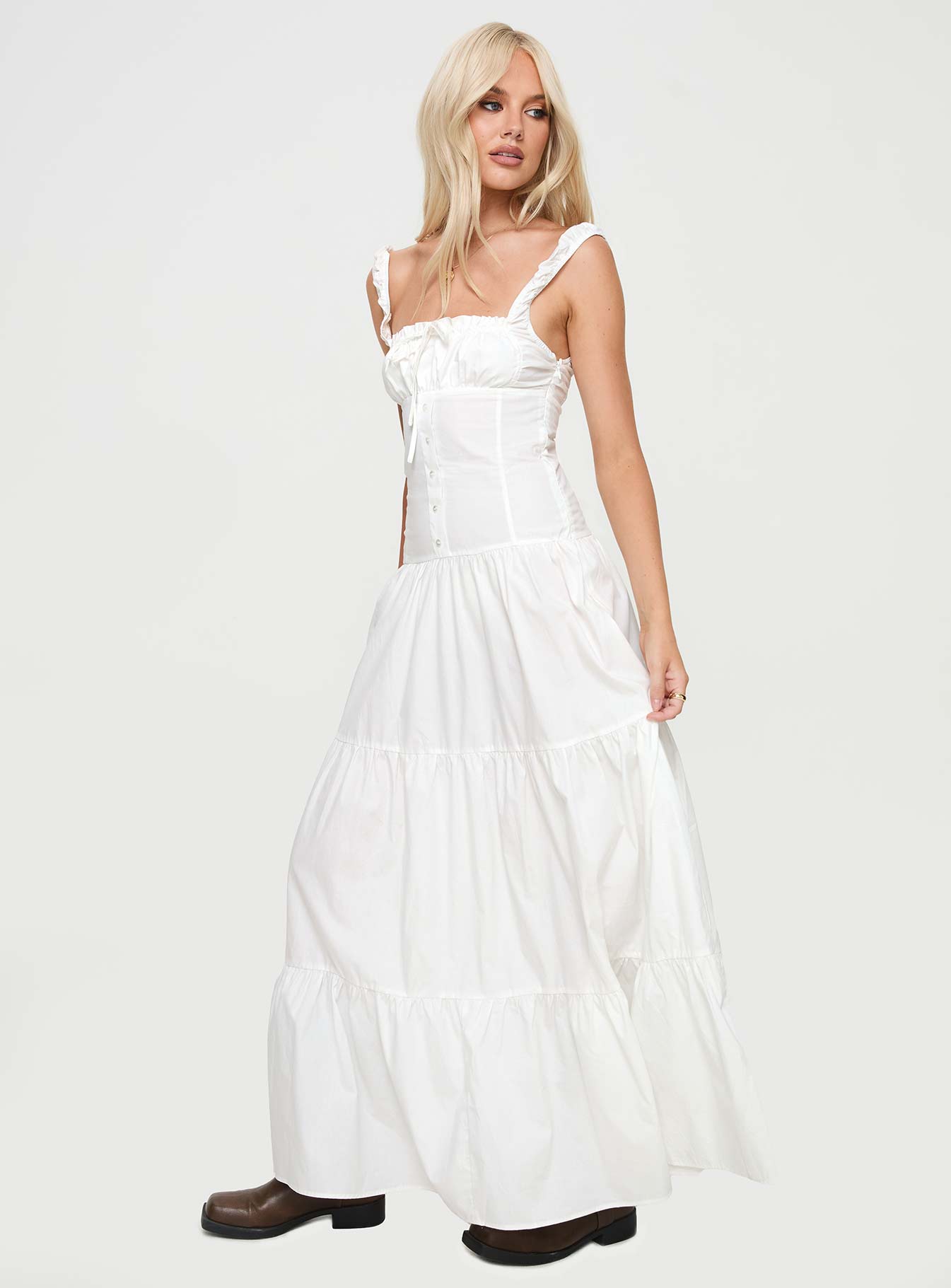 Heart Shaped Maxi Dress White Online Online Outlet Sale