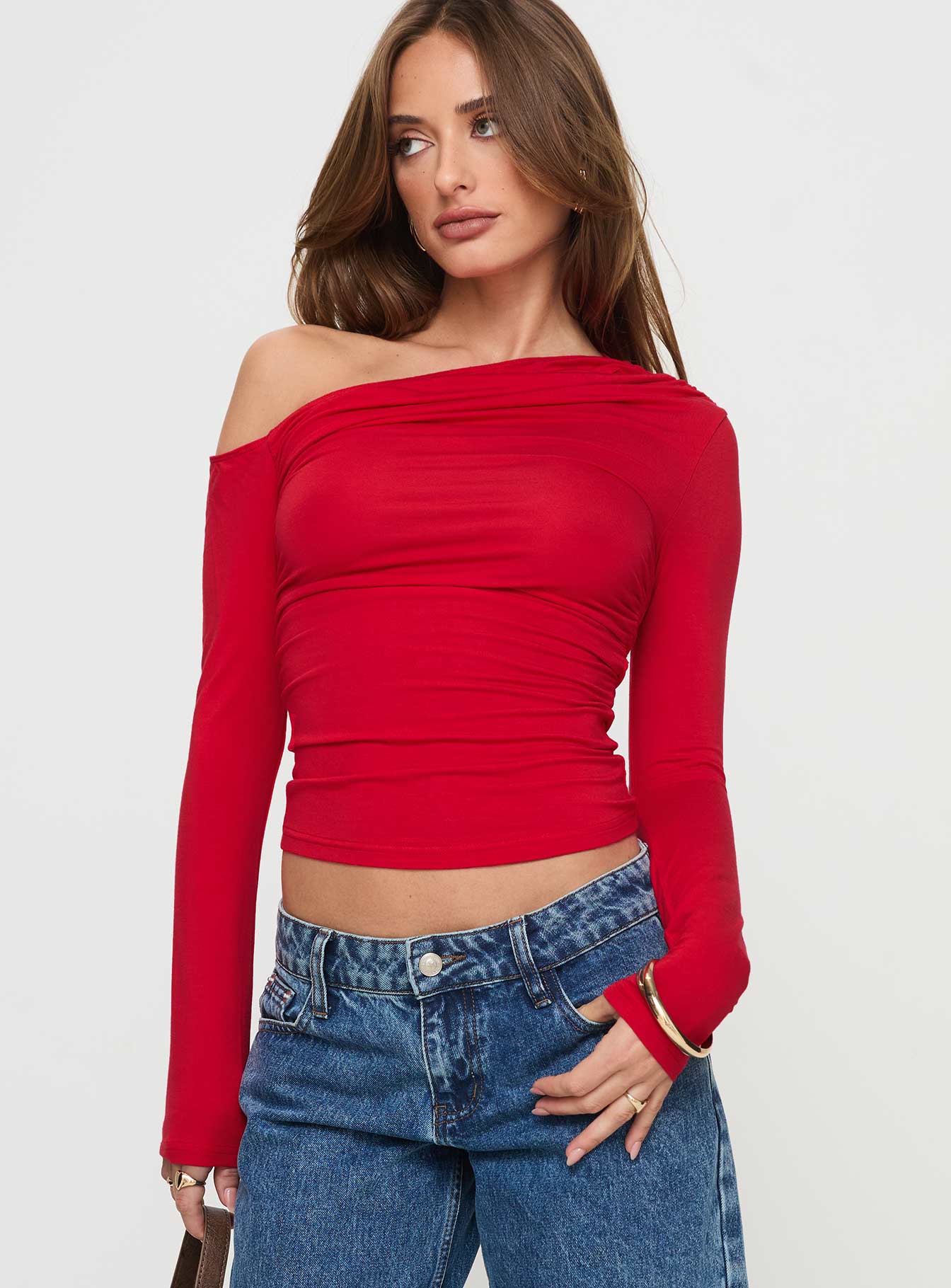 Beller Long Sleeve Top Red New Arrival