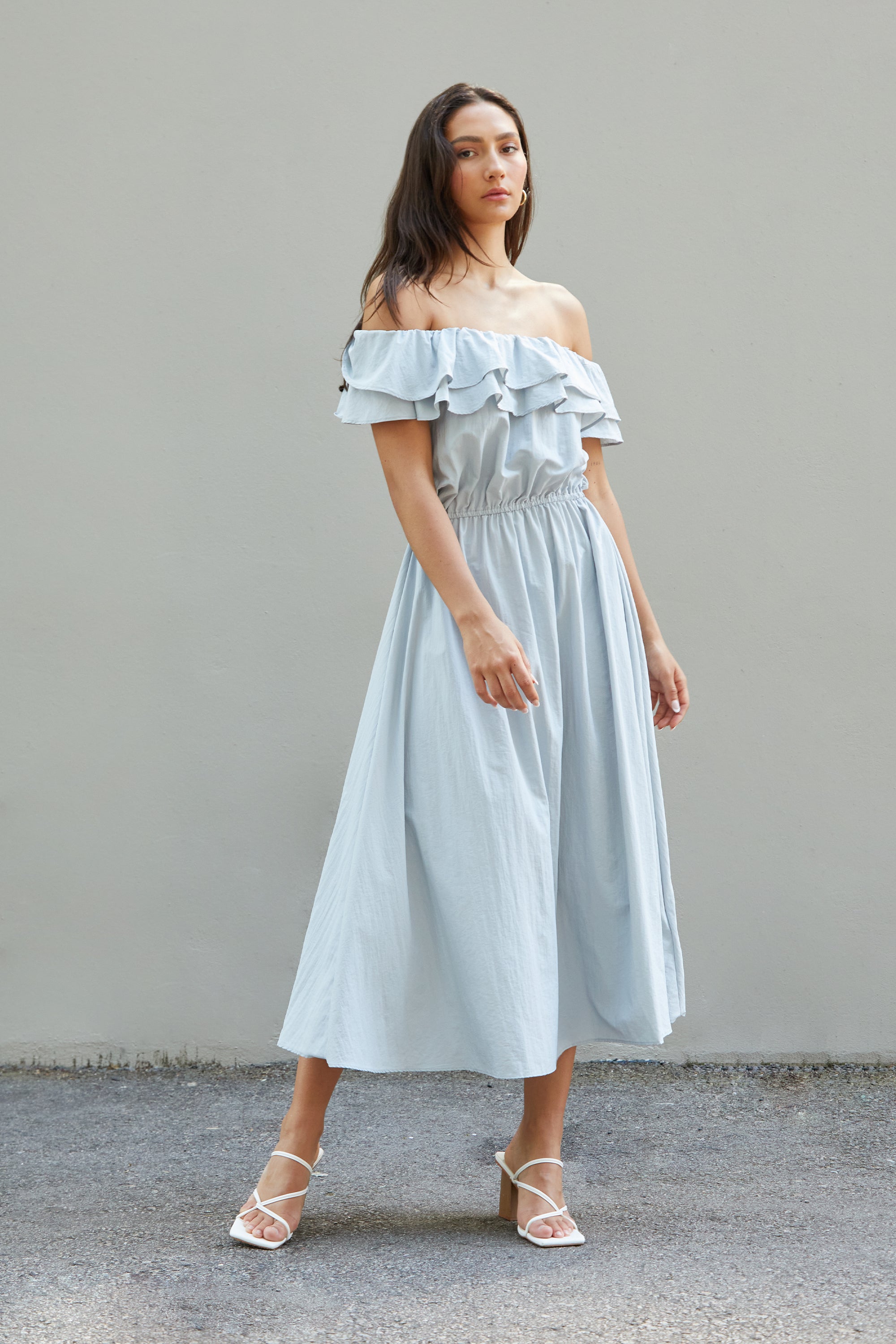 OFF SHOULDER RUFFLED DRESS Explore Cheap Pice