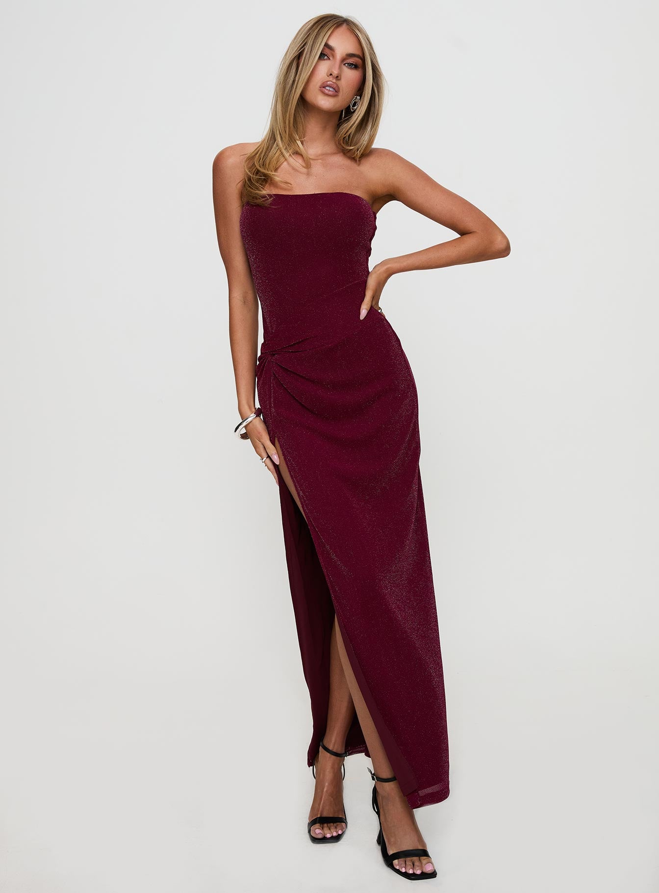 Jeniva Straplesss Maxi Dress Plum Outlet Good Selling