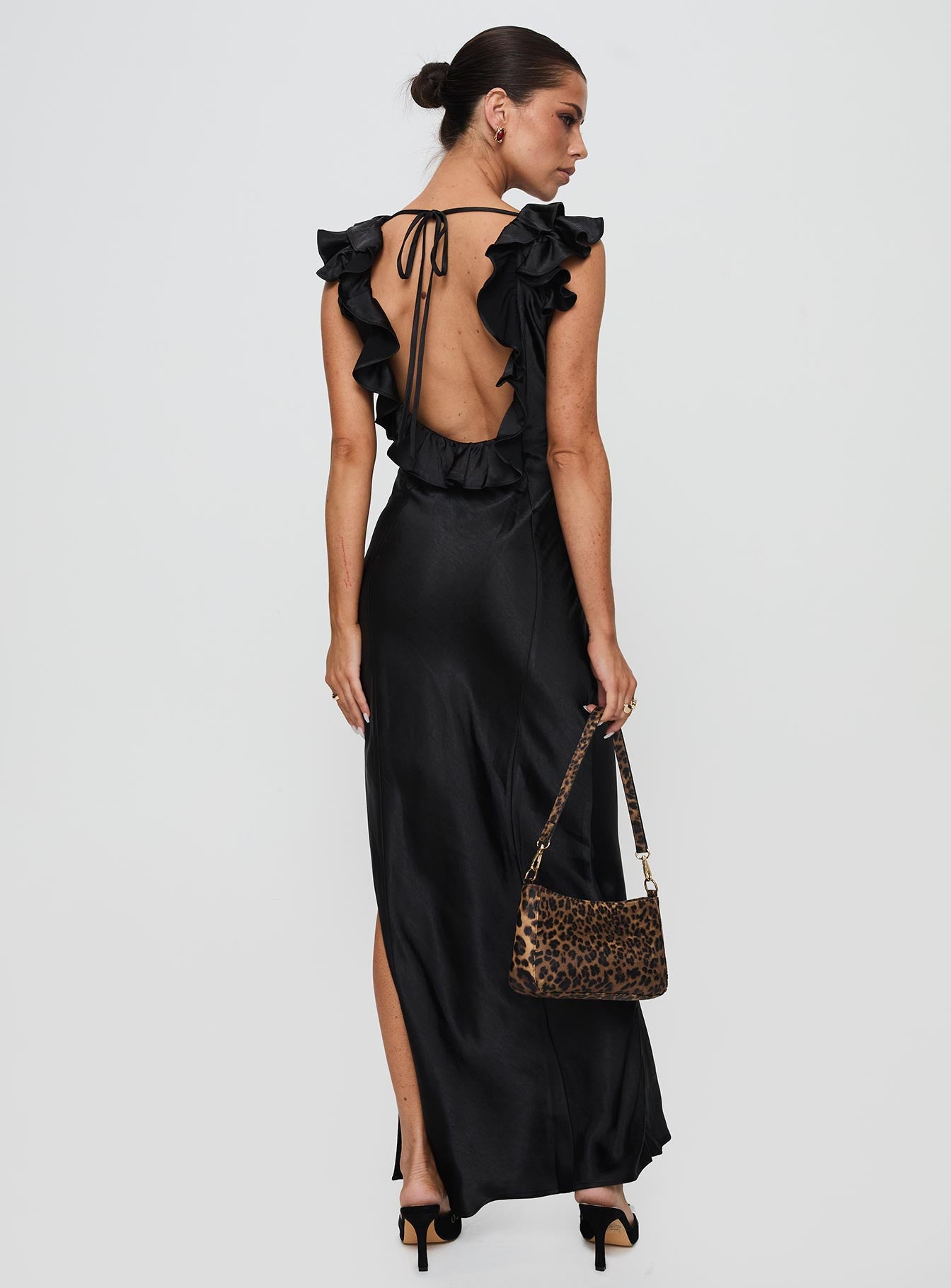 Butacup Frill Maxi Dress Black Outlet For Sale