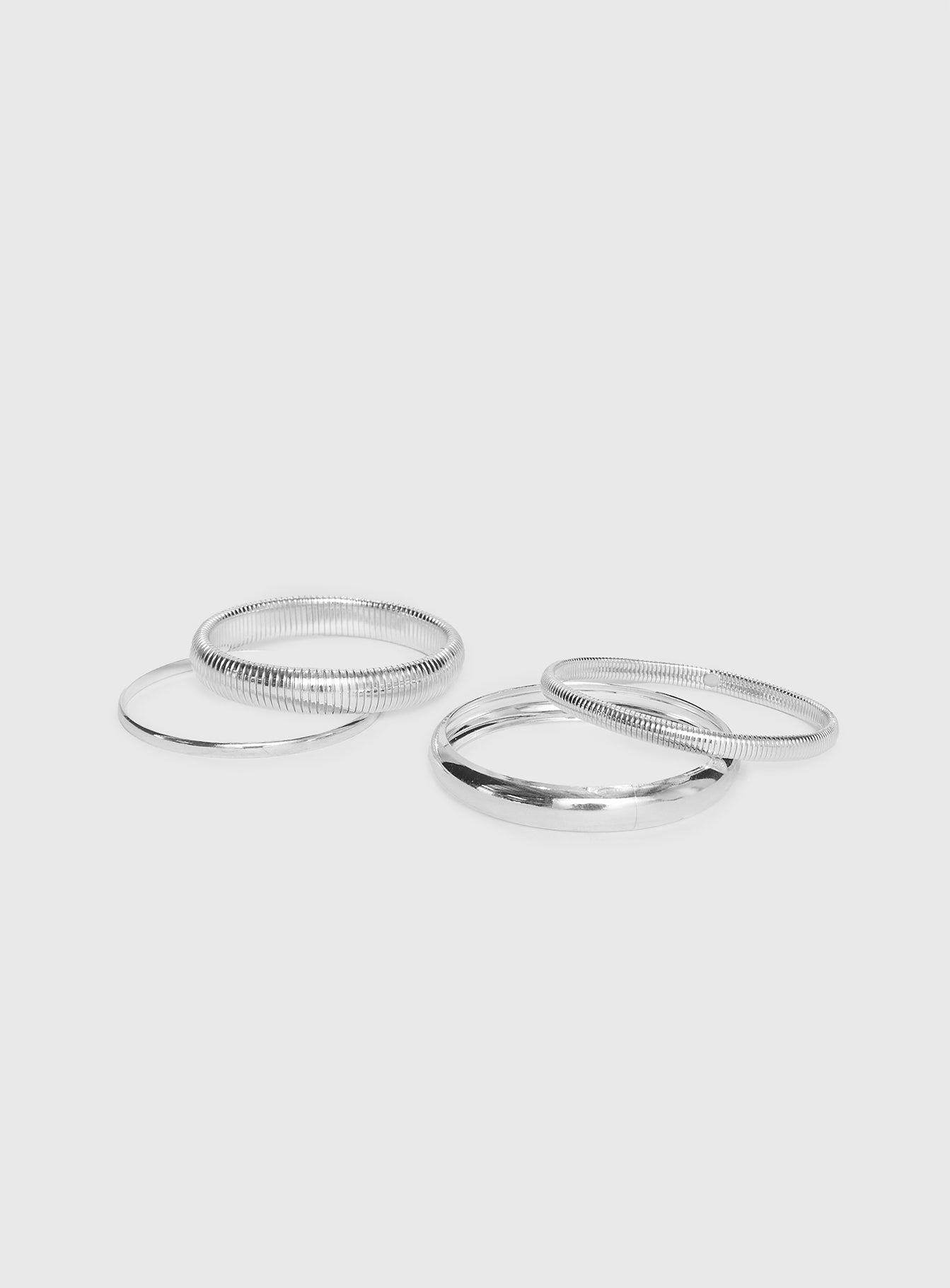 Dapperton Bangle Set Silver Sale Comfortable