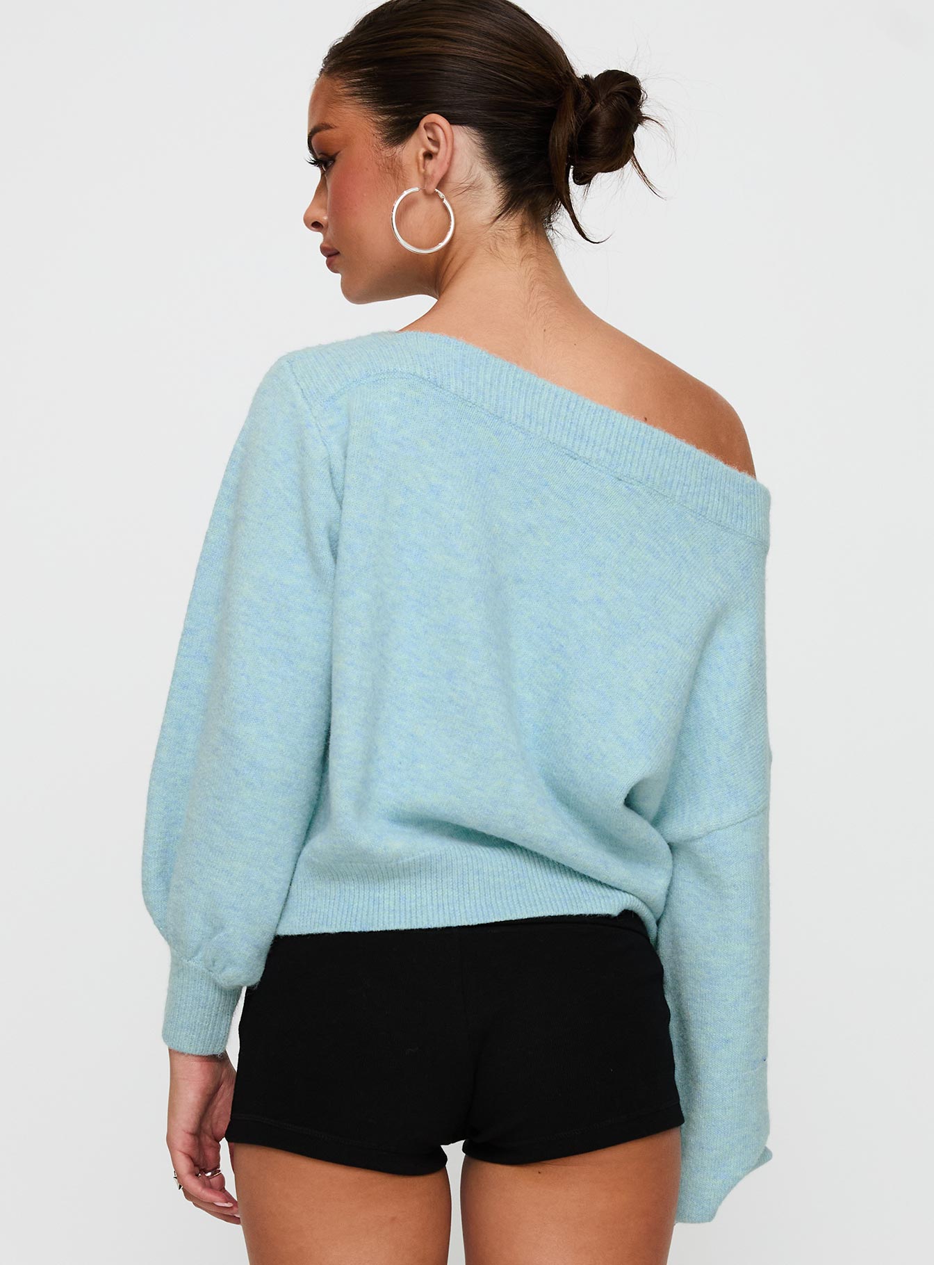 Noble Off The Shoulder Jumper Blue Buy Cheap Excellent