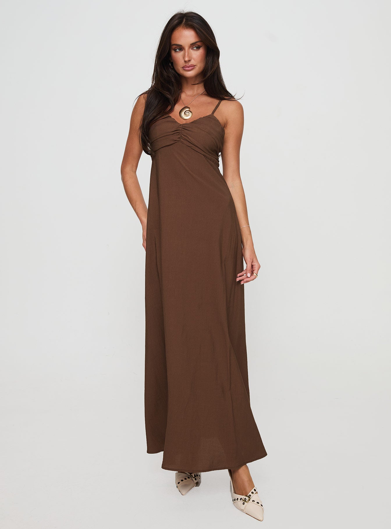 Neeka Maxi Dress Brown Official Site