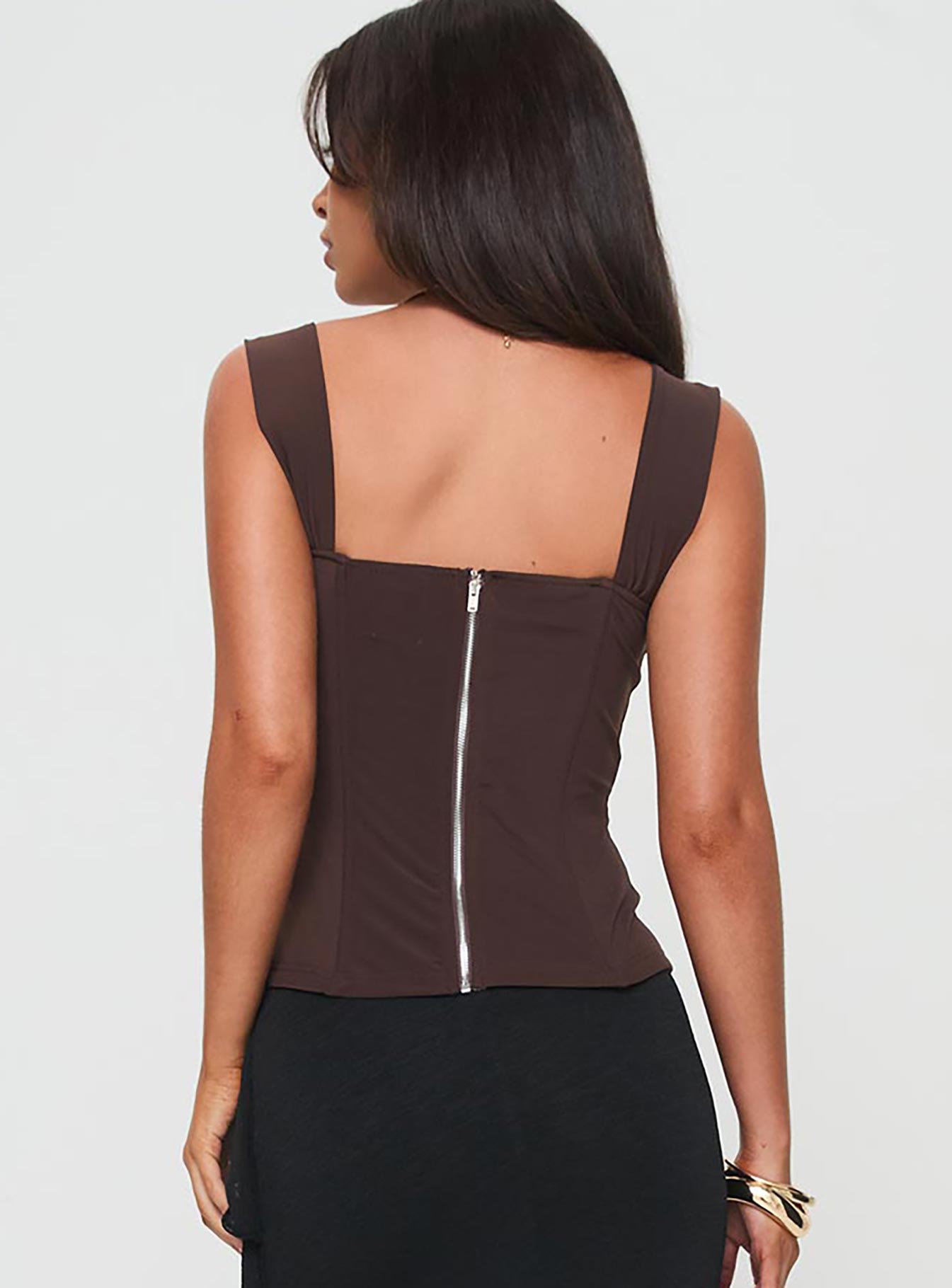 Kyrie Longline Corset Top Brown Fashionable Cheap Online