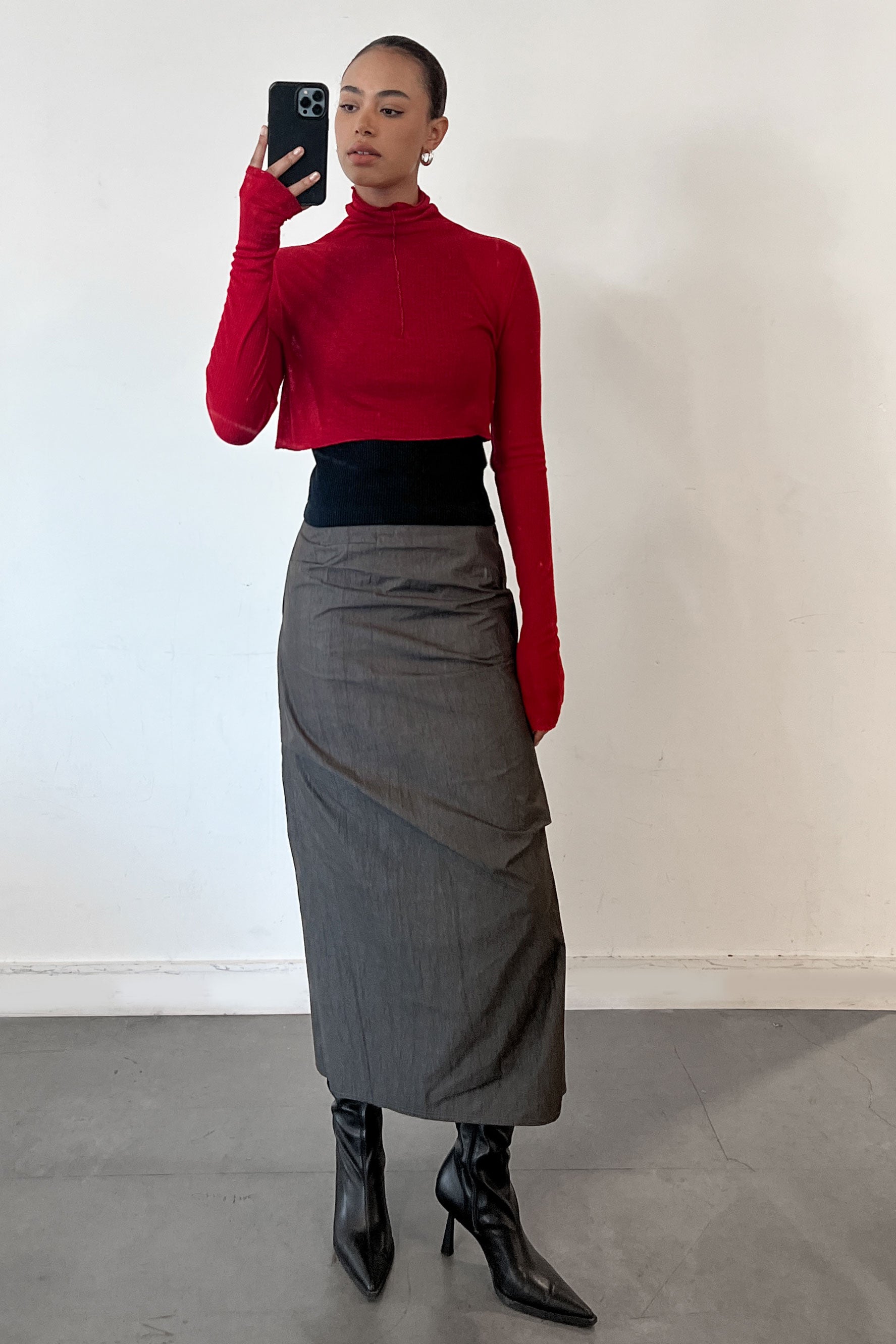 MIDI NYLON PENCIL SKIRT Outlet Newest