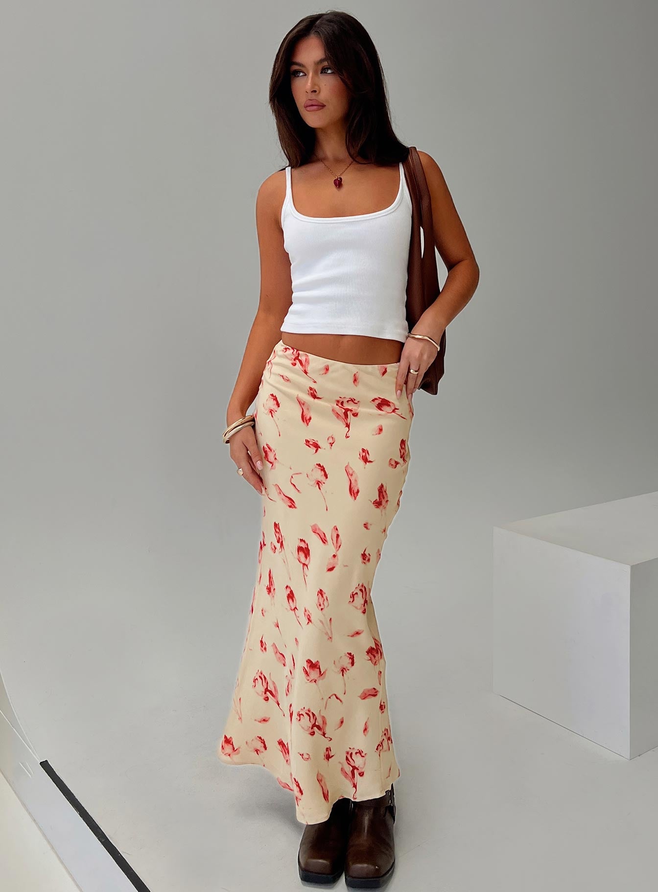 Mangoes Maxi Skirt Cream Good Selling Cheap Pice