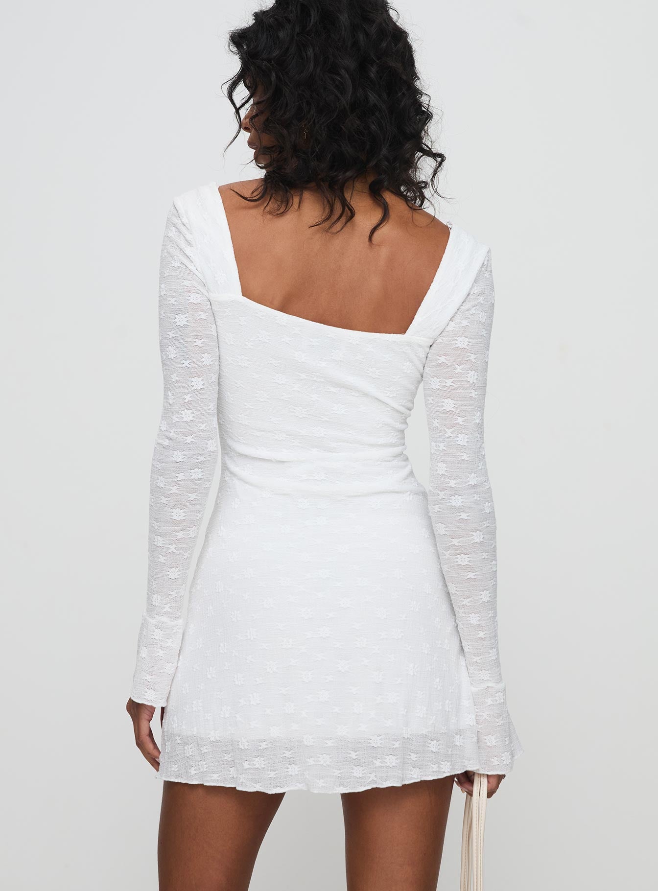 Lanchester Long Sleeve Mini Dress White Original Cheap Online