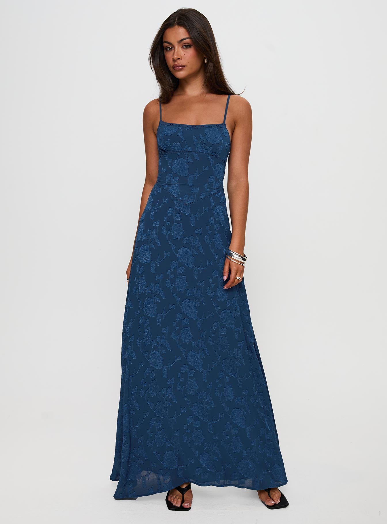 South Of France Maxi Dress Navy Excellent Online