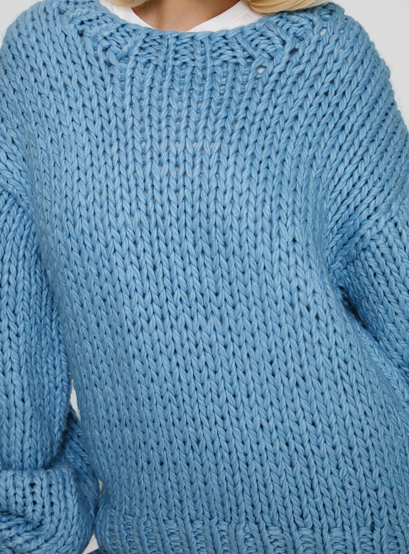 Arrowtown Hand Knit Sweater Blue Cheap Affordable