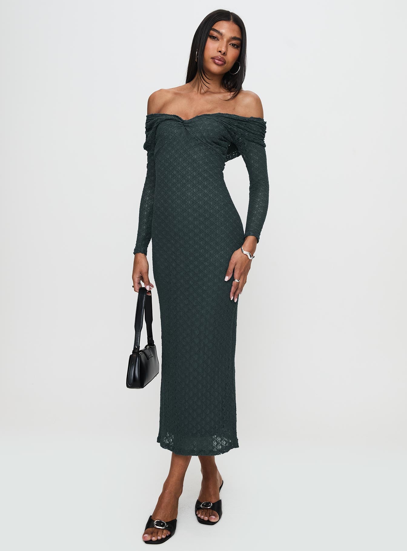 Elexis Off The Shoulder Maxi Dress Blue Pictures Online