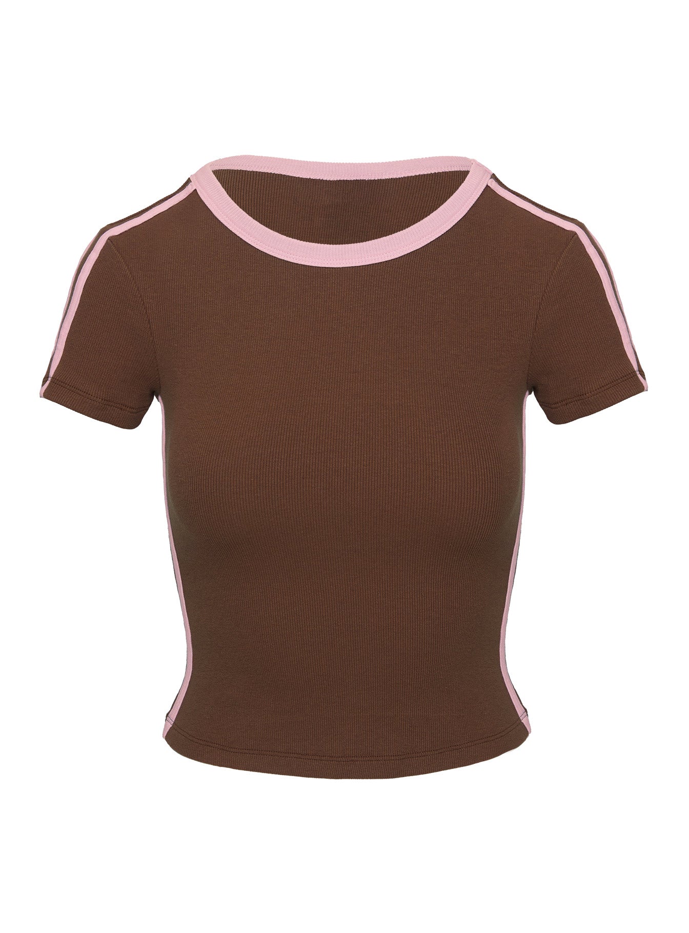 Baseline Scoop Rib Tee Brown / Pink Free Shipping Wholesale Pice