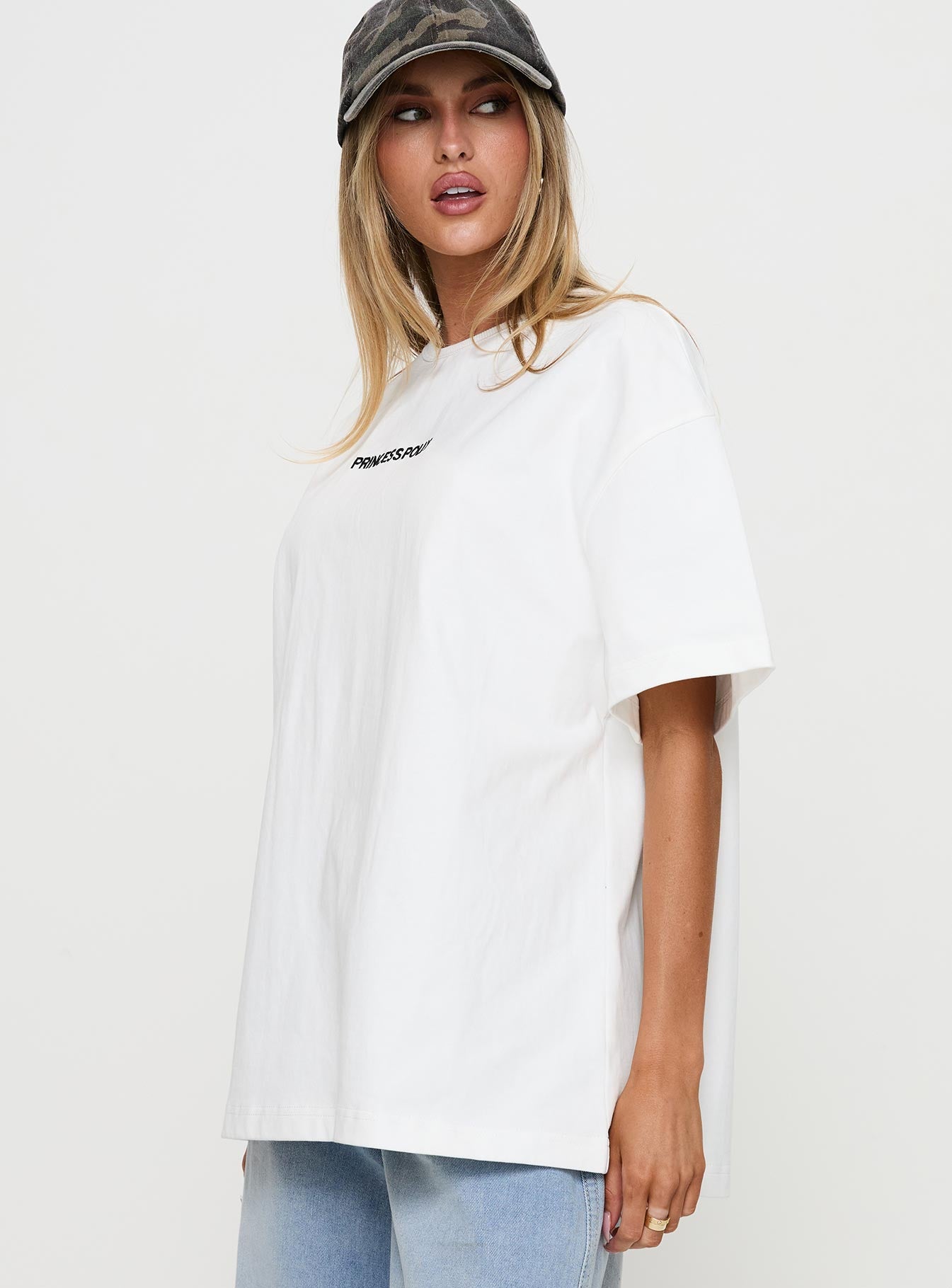 Power Play Active Oversized Tee White Cheap Pirce