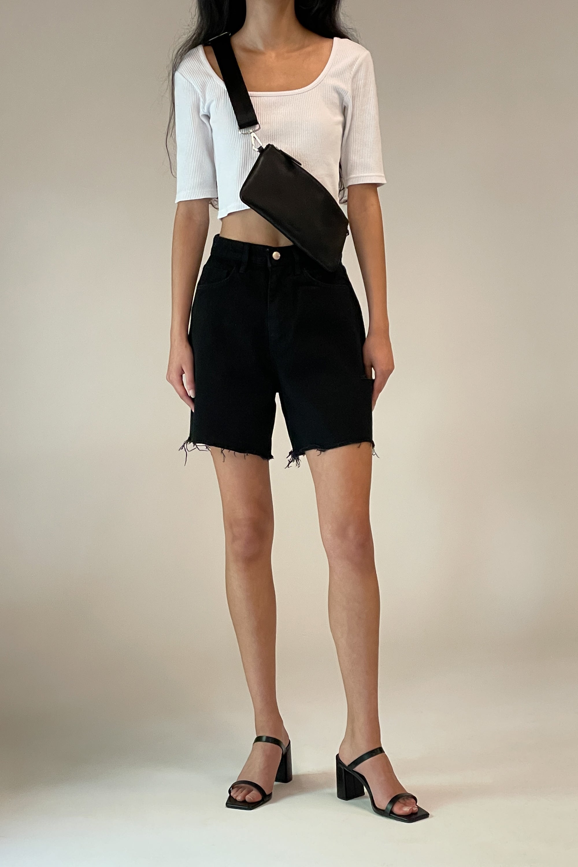 HIGH WAISTED BLACK DENIM SHORT Sale Wiki