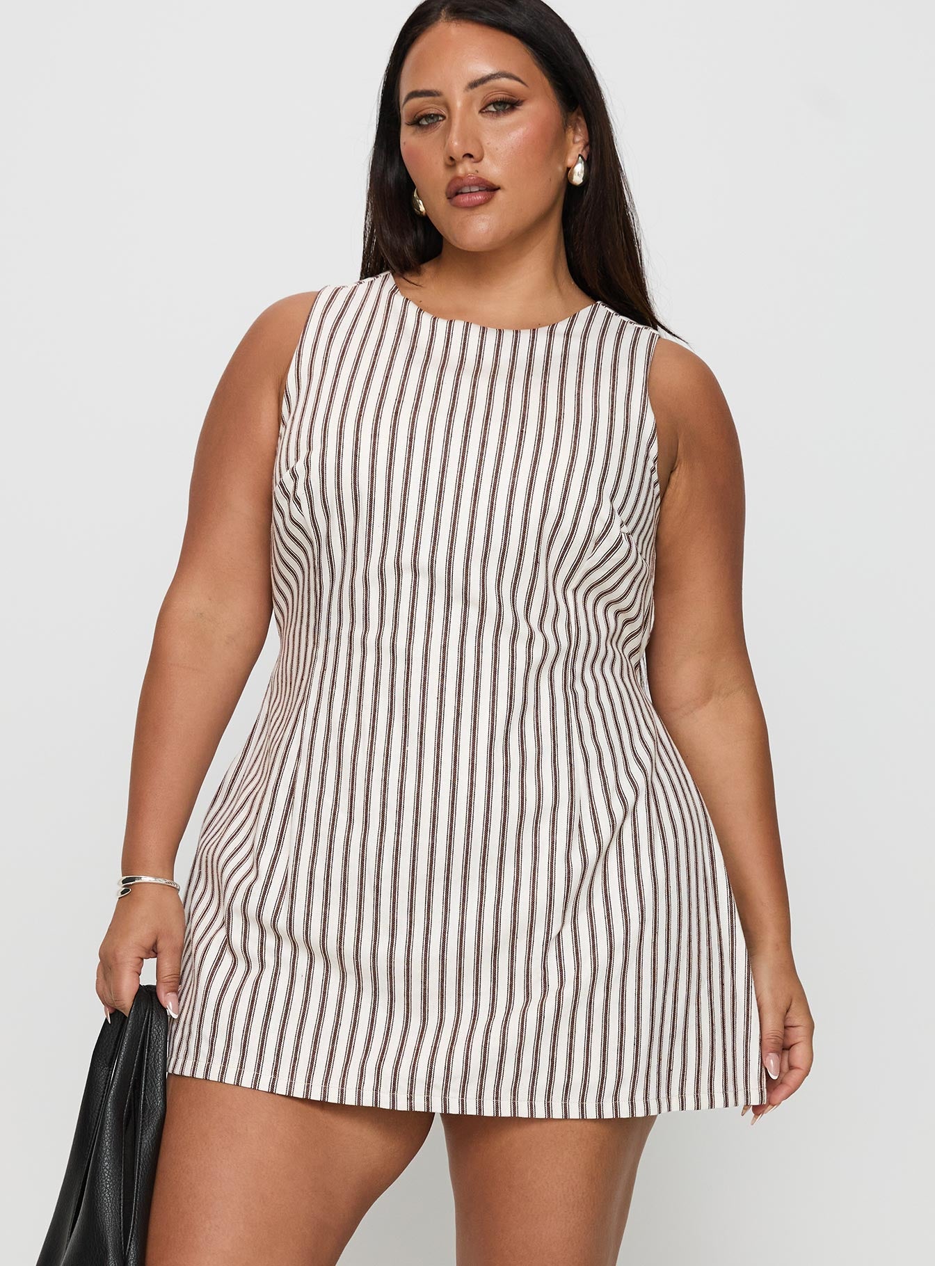 Yumiko Romper Brown Stripe Curve Clearance Factory Outlet