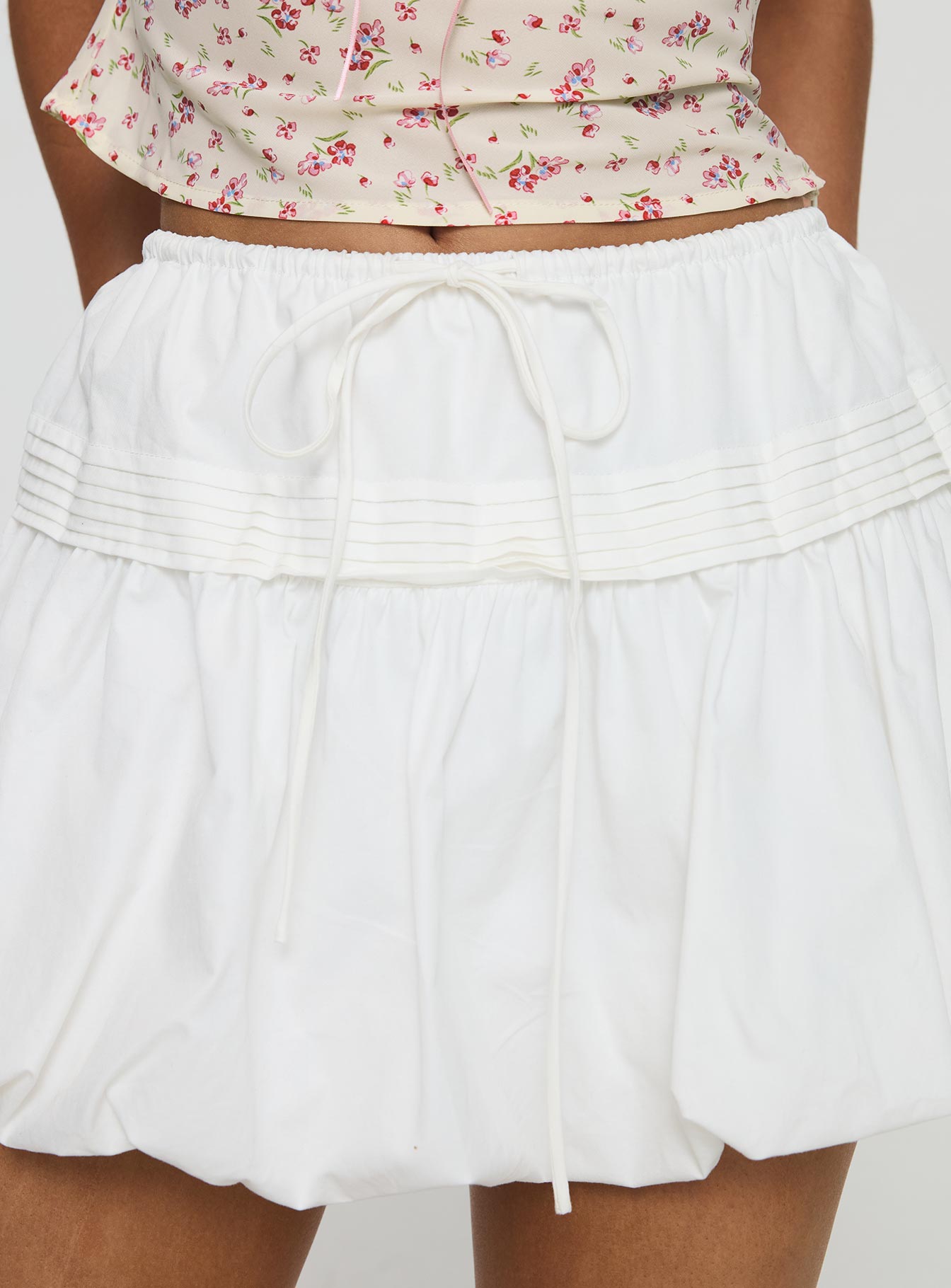 Dear London Bubble Hem Mini Skirt White Free Shipping Clearance Store