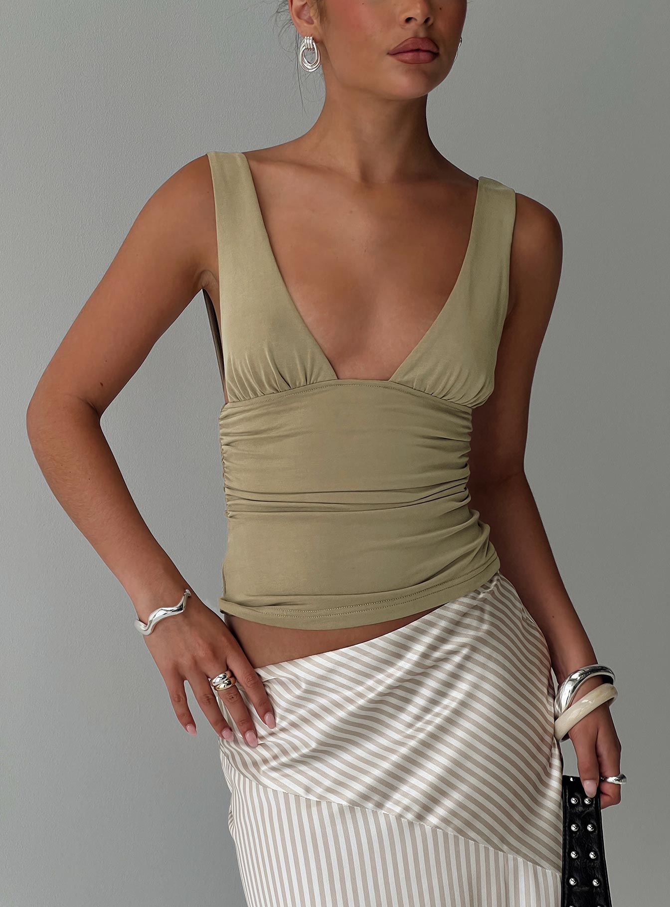 Sublime Ruched Top Green Perfect For Sale