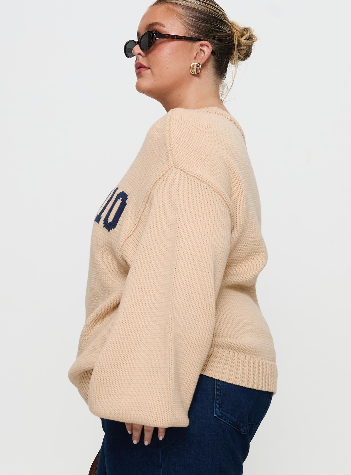 Jadynn Off Shoulder Knit Sweater Cream Curve Wiki Cheap Online