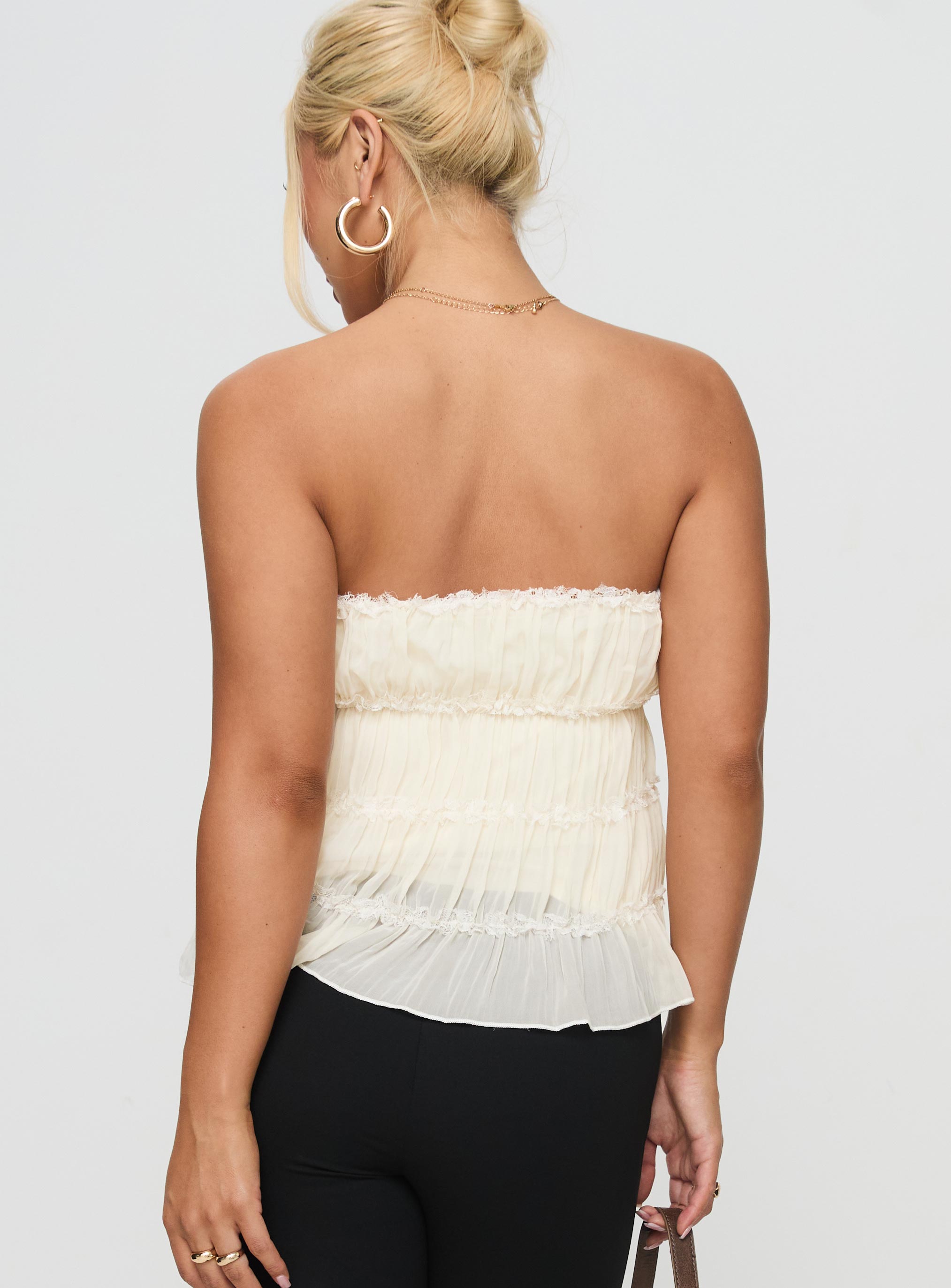 Avelina Strapless Top Cream Low Pice Fee Shipping For Sale