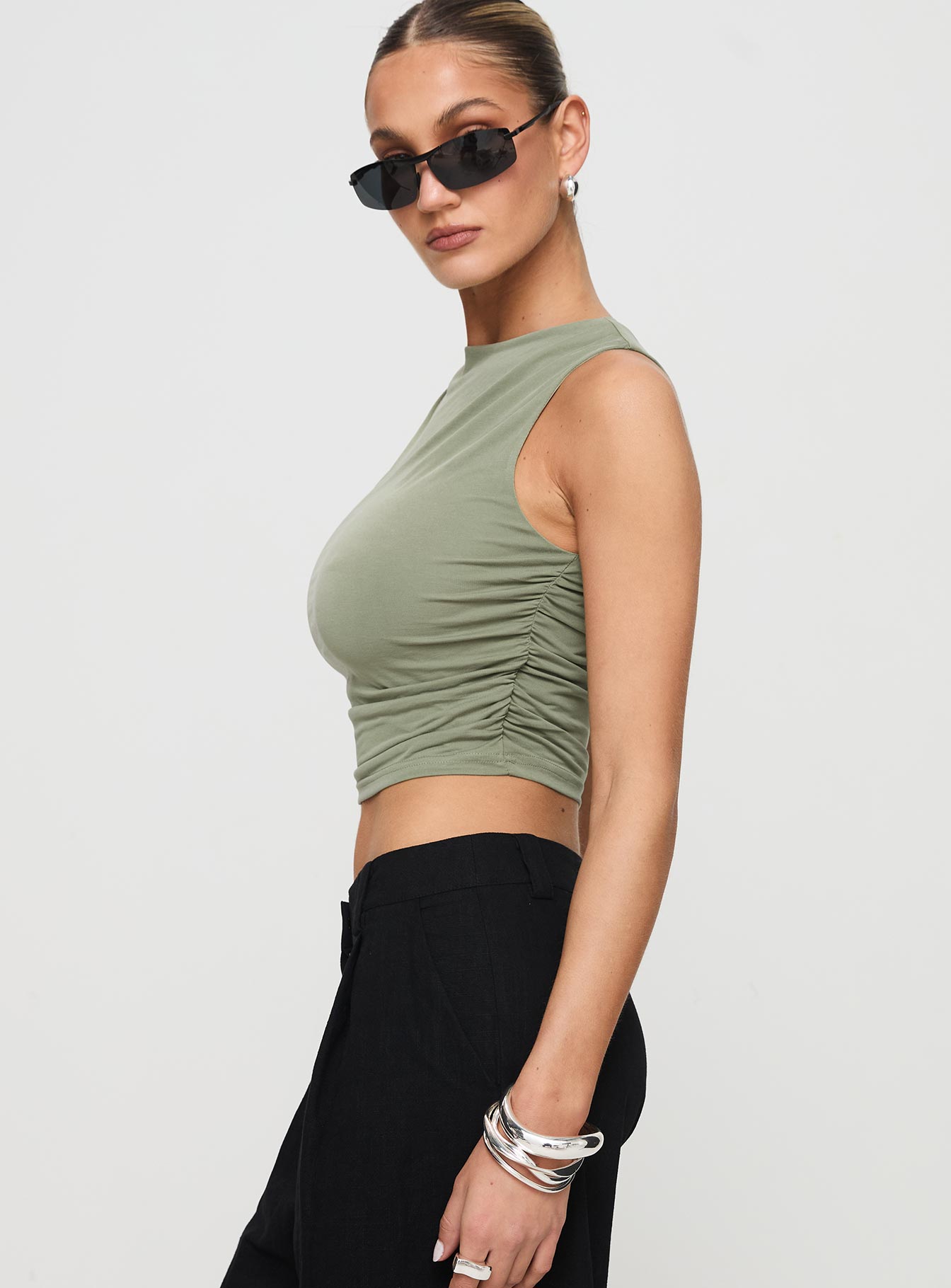 Hold Em High Neck Top Green Where To Buy