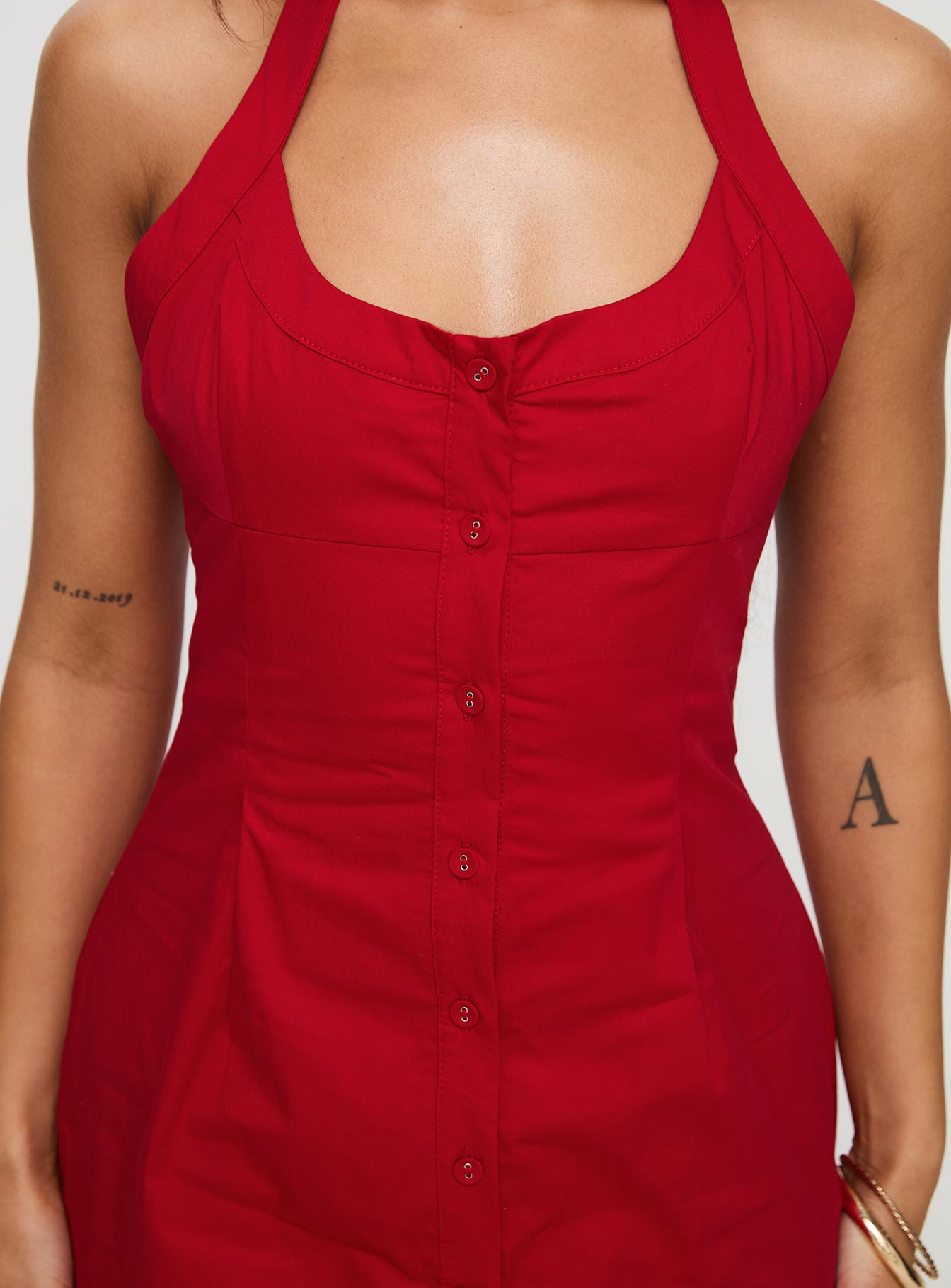 Mallorie Halter Mini Dress Red Clearance Hot Sale